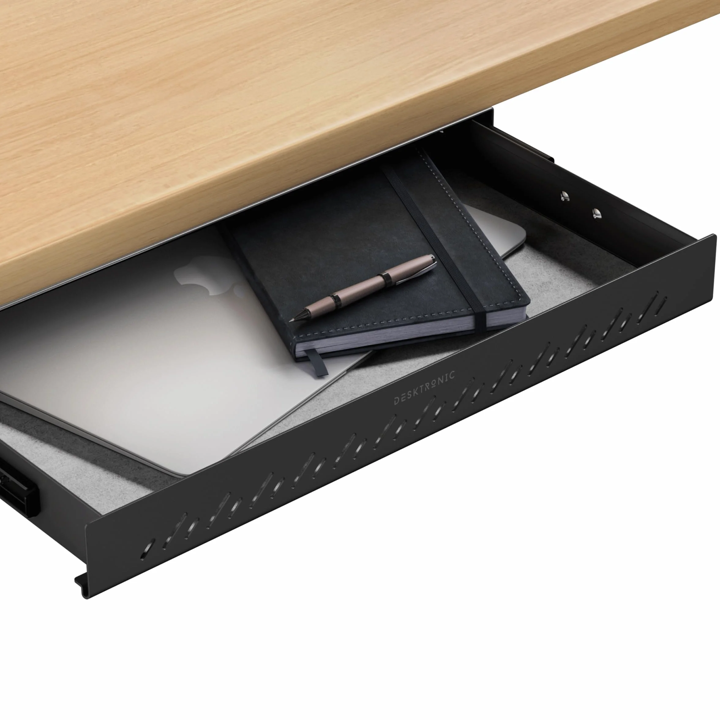 Desktronic Caisson de rangement sous bureau Tiroir en métal Noir