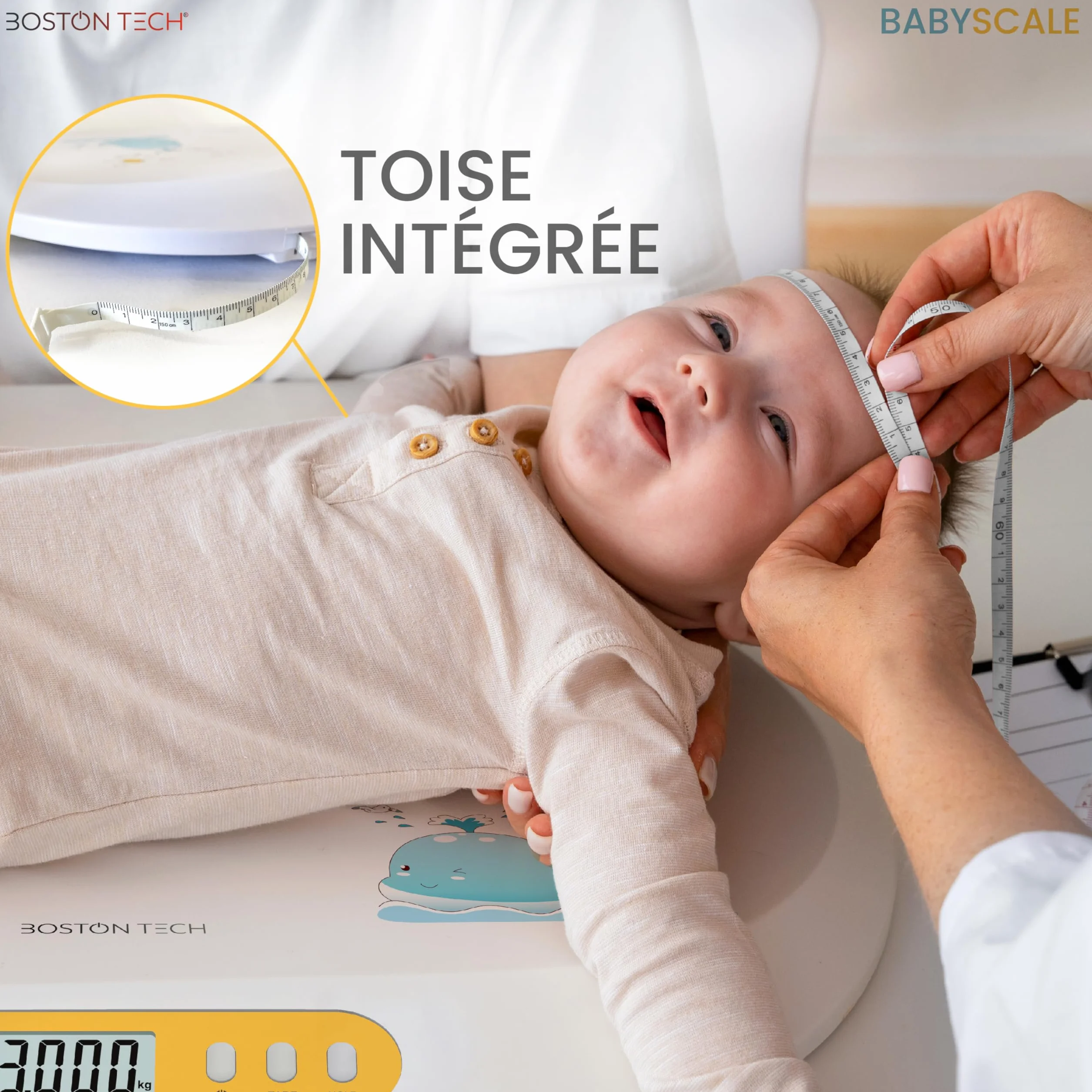 Balance pour bébé Boston Tech BA104 Pèse-bébé électronique numérique 20 kg 10 g écran LCD rétroéclairé