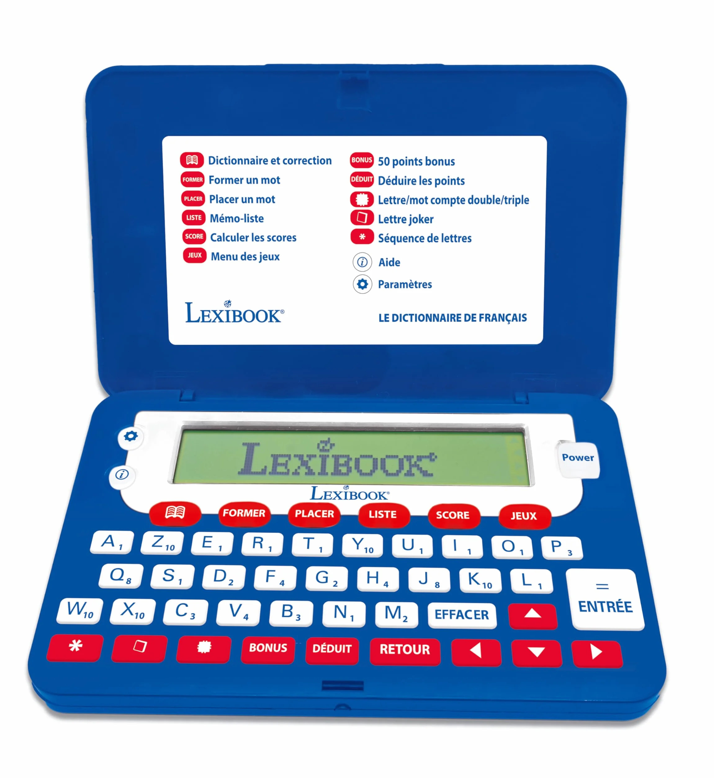 Lexibook D660FR Dictionnaire électronique de Poche Français, Écran 10 cm 4 Lignes, Bleu