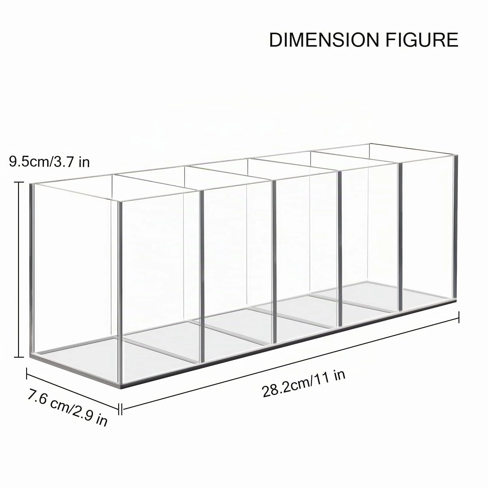Pot à crayon acrylique transparent 5 compartiments porte-stylo rangement pinceaux maquillage organisateur bureau