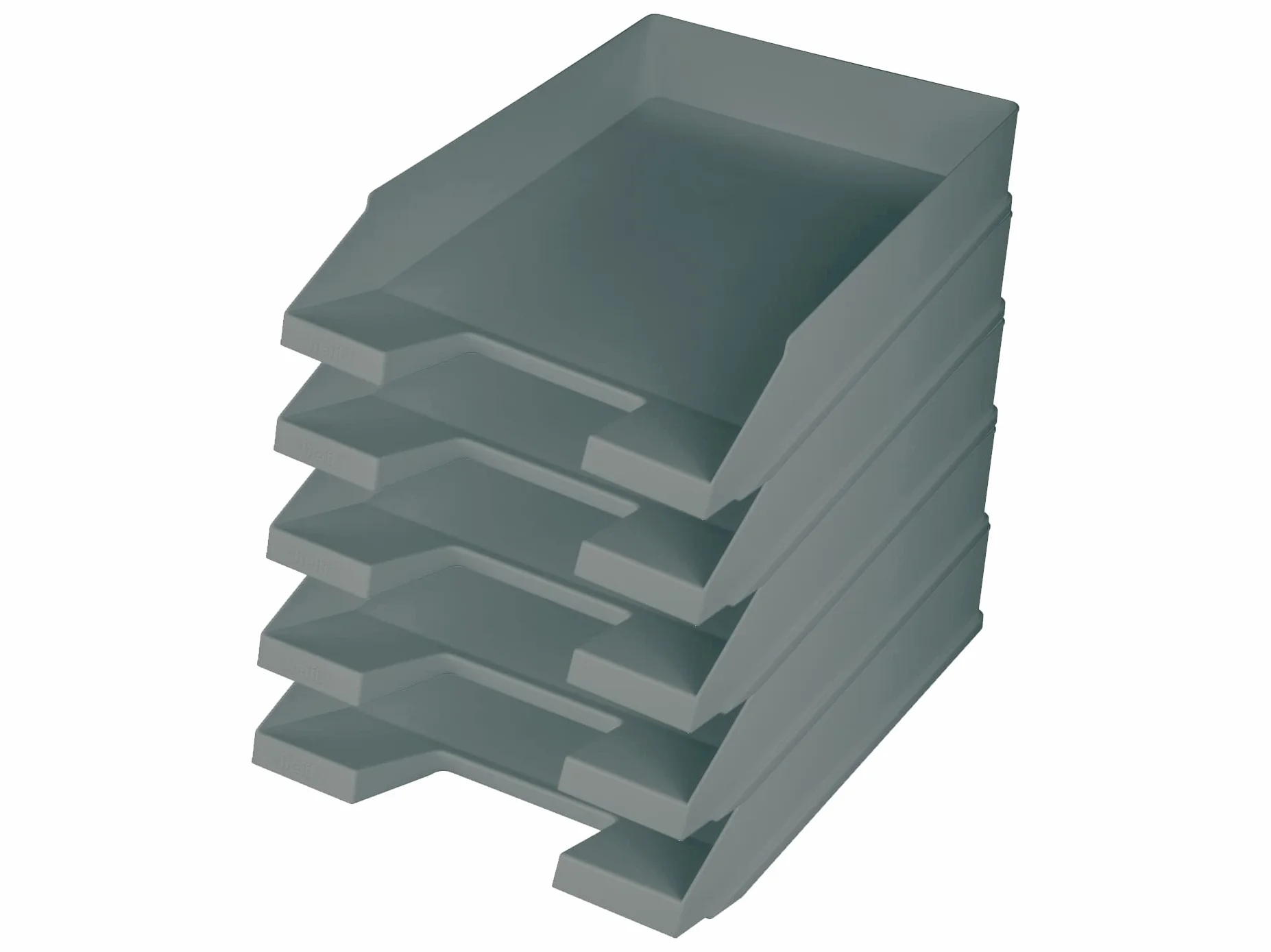 Helit Corbeille à courrier DIN A4-C4 plastique recyclé Ange Bleu gris clair 5 pièces
