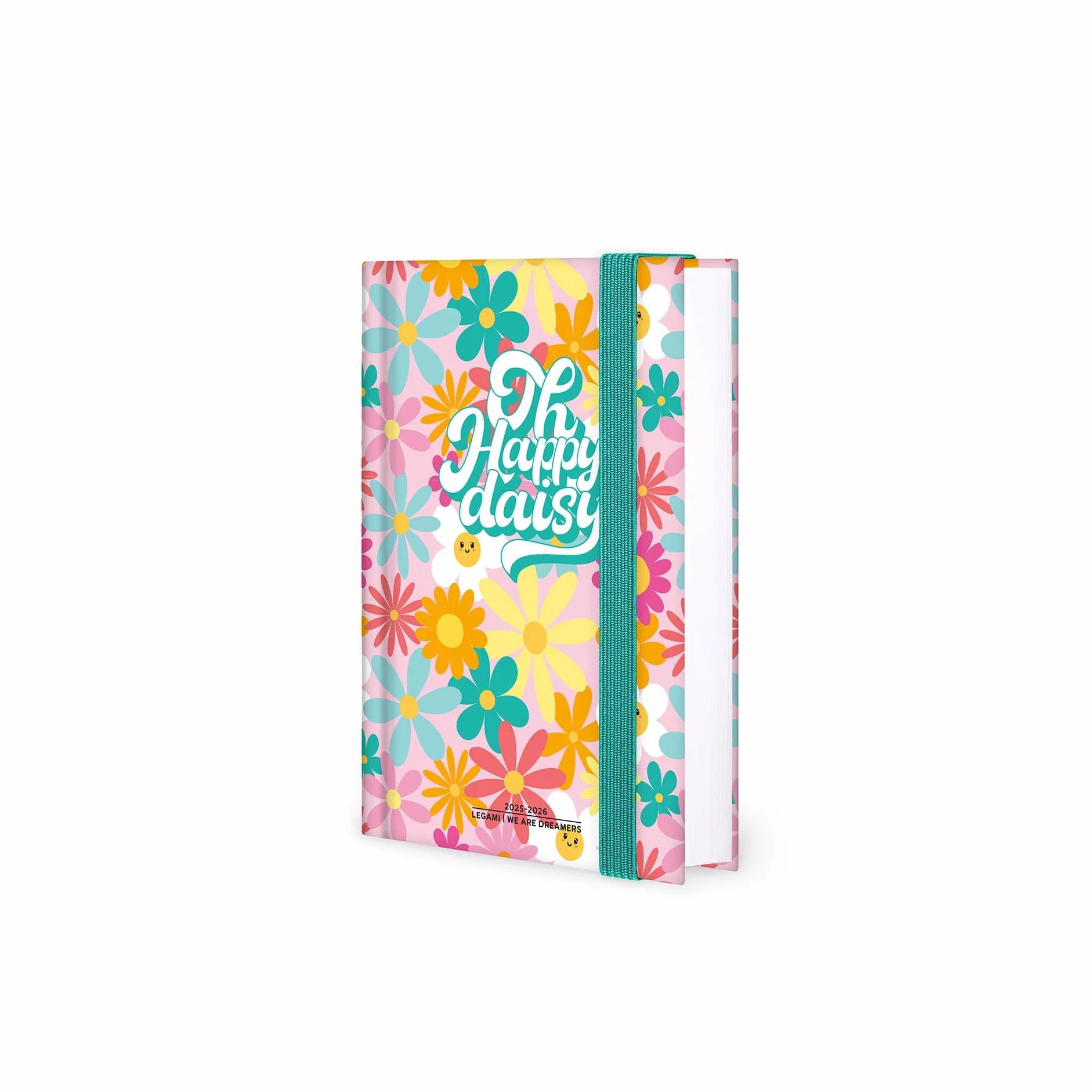 Legami Agenda journalier photographique 2025-2026 Daisy 16 mois 9,5 x 13,5 cm fermeture élastique papier FSC