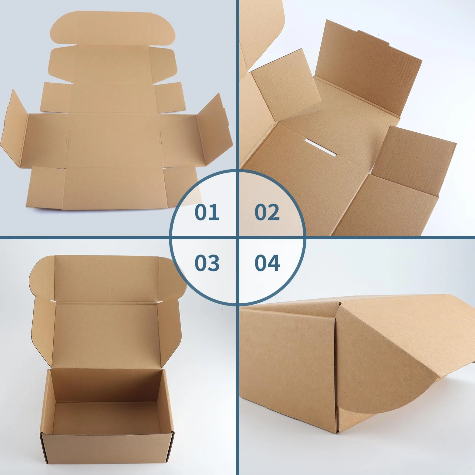 Cartons Emballage Lot de 25 22.9x15.3x10.2 cm Petites Boîtes d'Expédition Marron