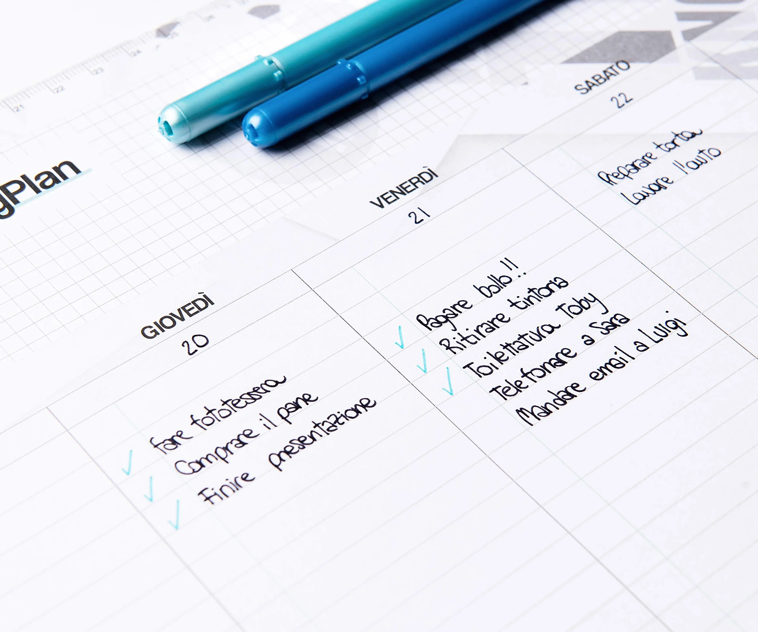 Planning hebdomadaire de table 2026 A3 43x30 cm – Calendrier perpétuel budget planificateur italien