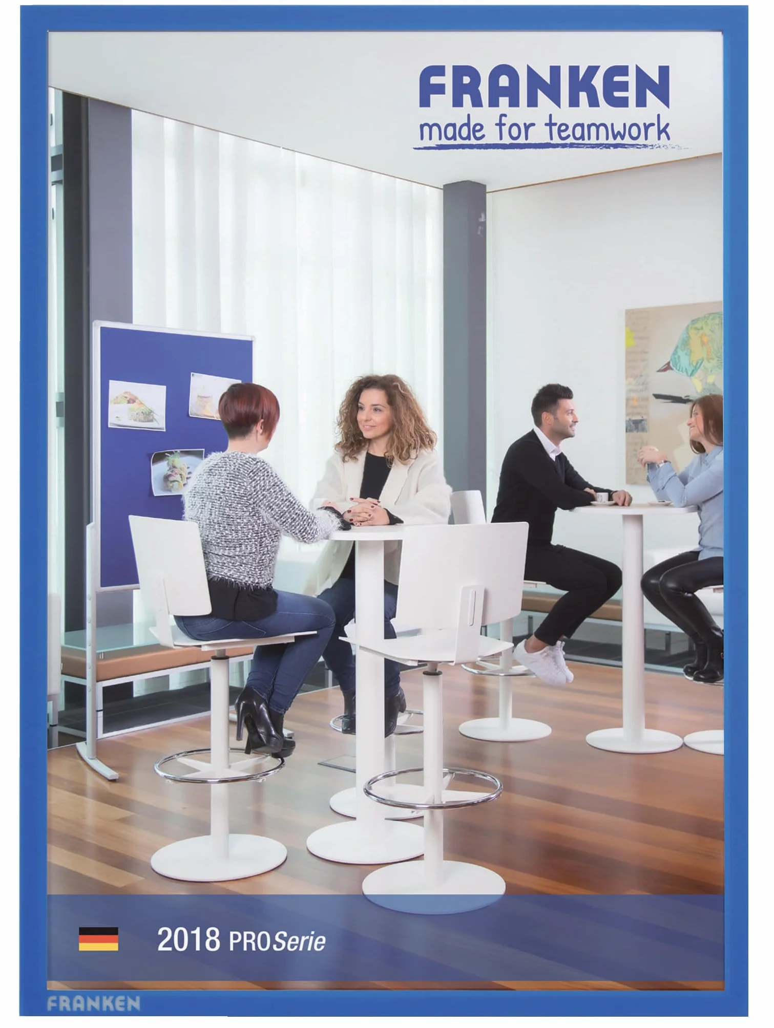 FRANKEN Frame It X-tra!Line ITSA4M/5 Lot de 5 porte-documents magnétiques Bleu A4