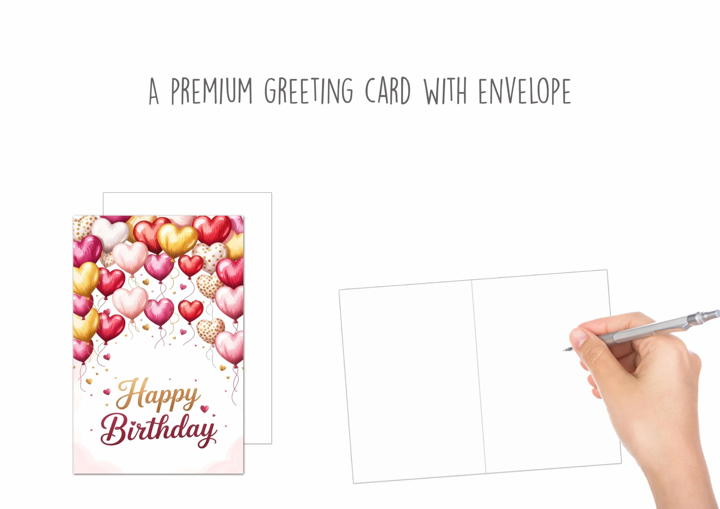 Edition Seidel Premium carte d'anniversaire A4 Happy Birthday femme cœurs avec enveloppe