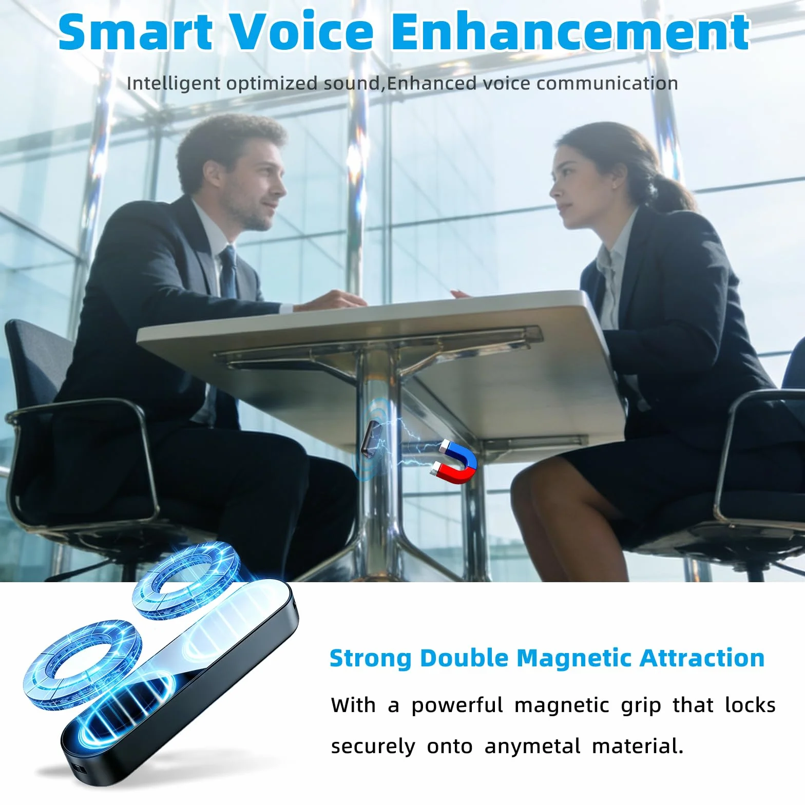 Enregistreur Vocal 128Go Magnétique 40 Jours Enregistrement Continu Activation Vocale Rechargeable USB