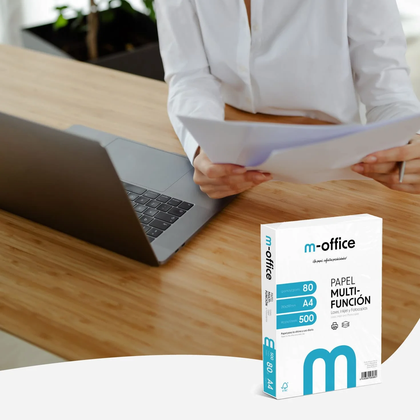 Papier Multifonction A4 80gr 150 Feuilles pour Imprimante Jet d'Encre et Laser 210 x 297 mm