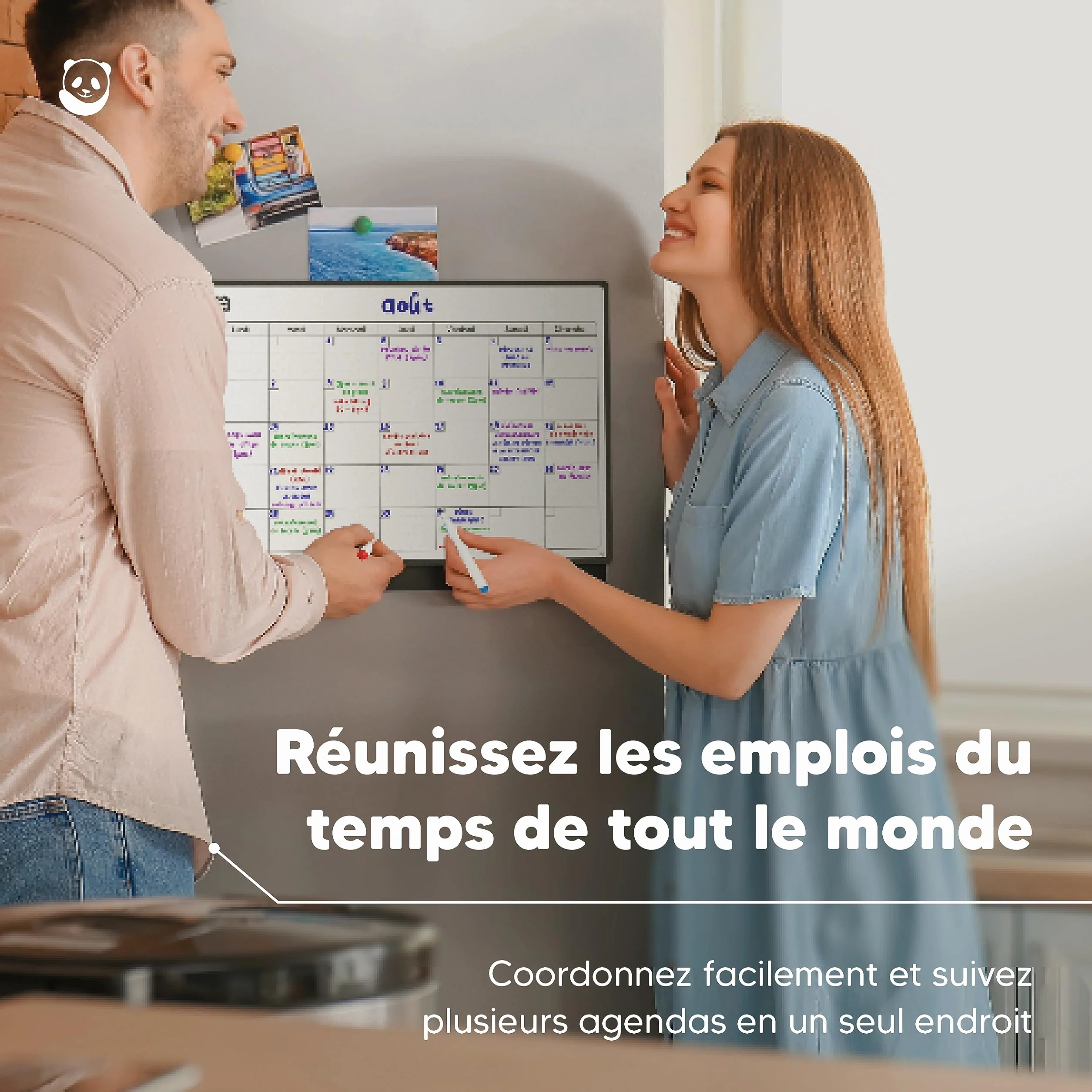 Smart Panda A3 Calendrier Magnétique Pour Frigo - Planifier Les Repas Familiaux, Listes De Courses - Tableau Aimanté Mensuel en Français