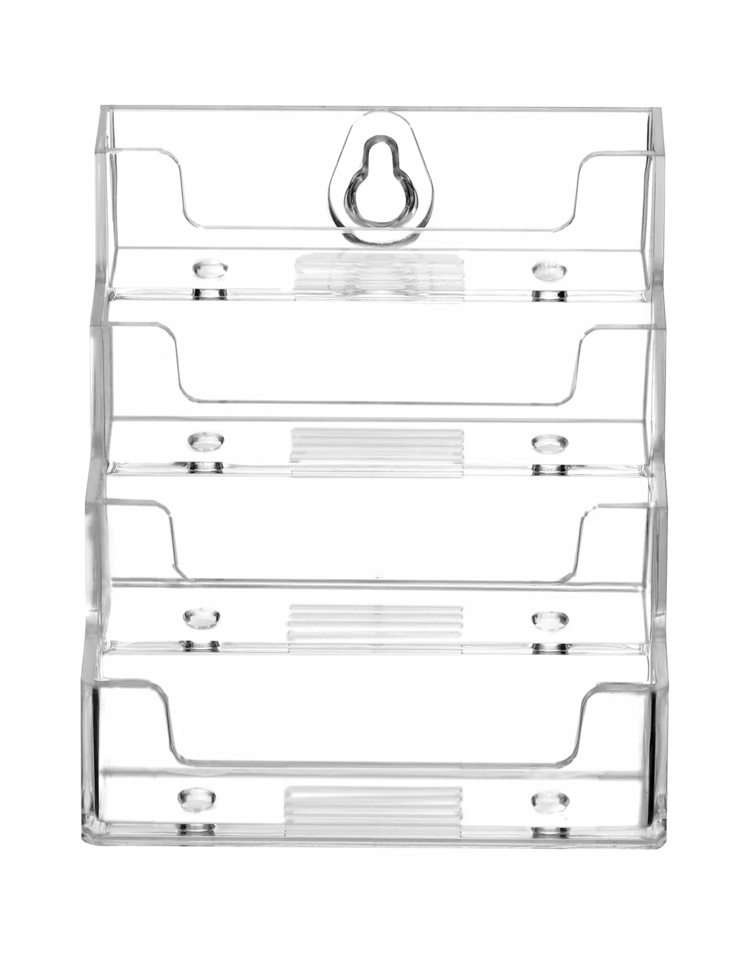 QWORK® 2 Pièces Porte-cartes de Visite en Acrylique 4 Compartiments Support Transparent Bureau