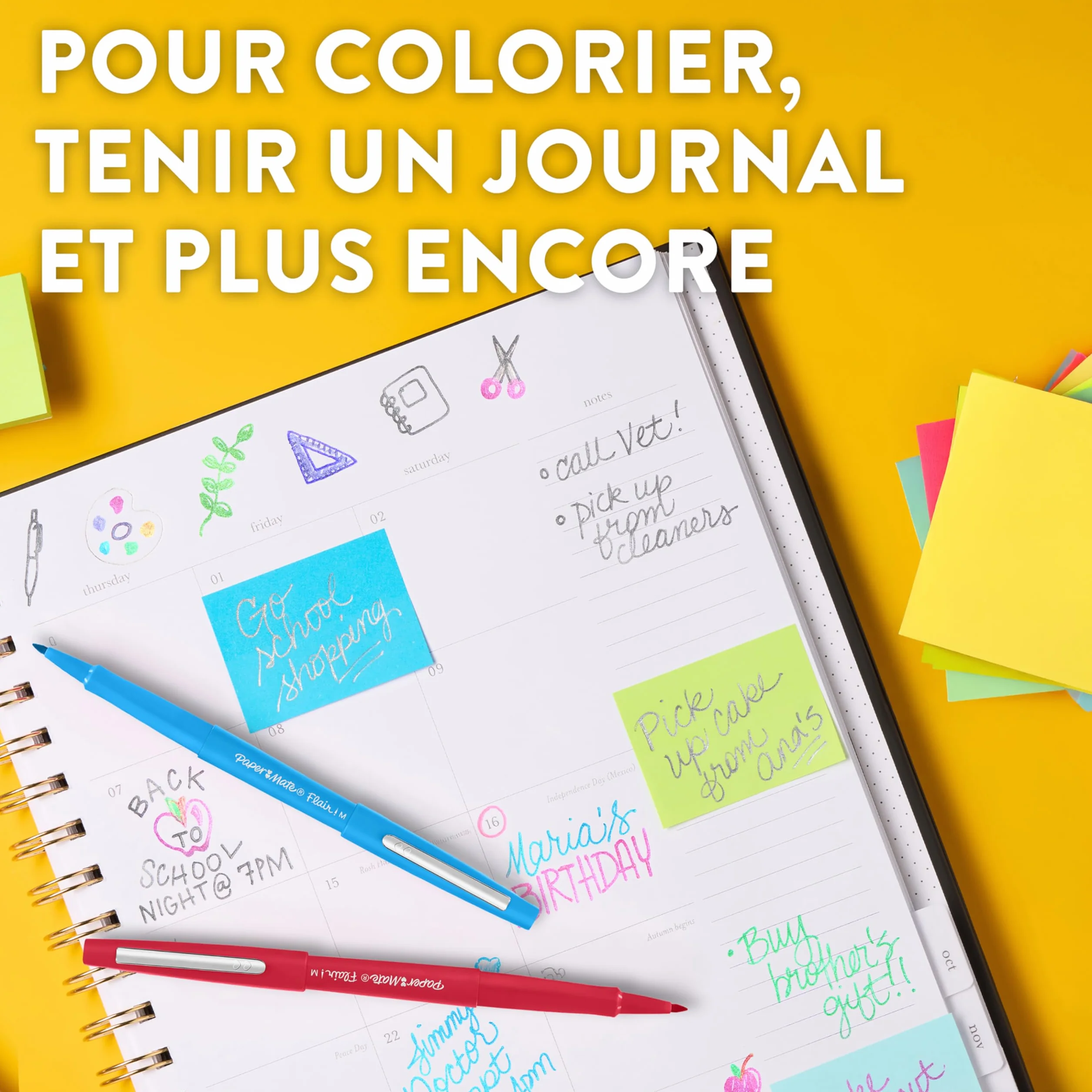 Paper Mate Flair Stylos feutres pointe moyenne 0,7 mm Lot de 12 Couleurs Candy Pop