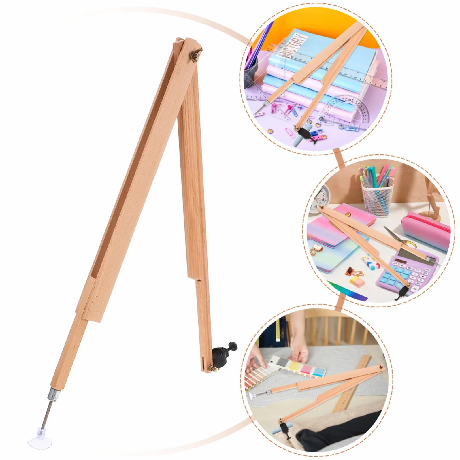 Angoily Boussole Pédagogique En Bois Compas À Dessin Grand Rayon Avec Porte-Stylo Pour Cours De Mathématiques