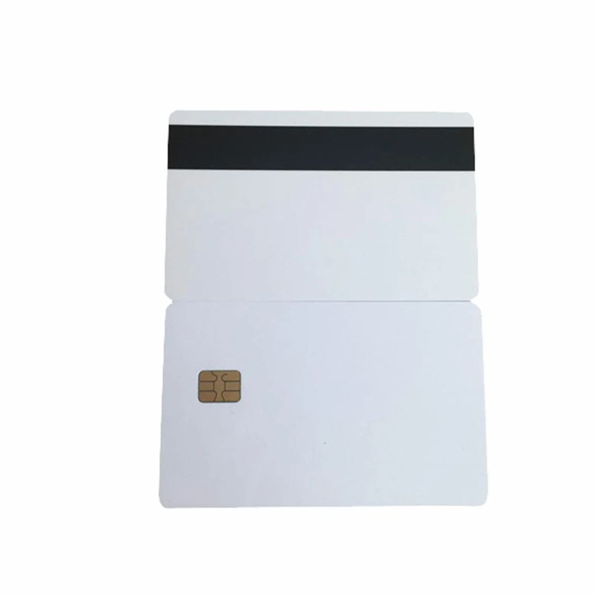 Carte HICO magnétique à rayures PVC Blanc 10pcs Contact puce Smart