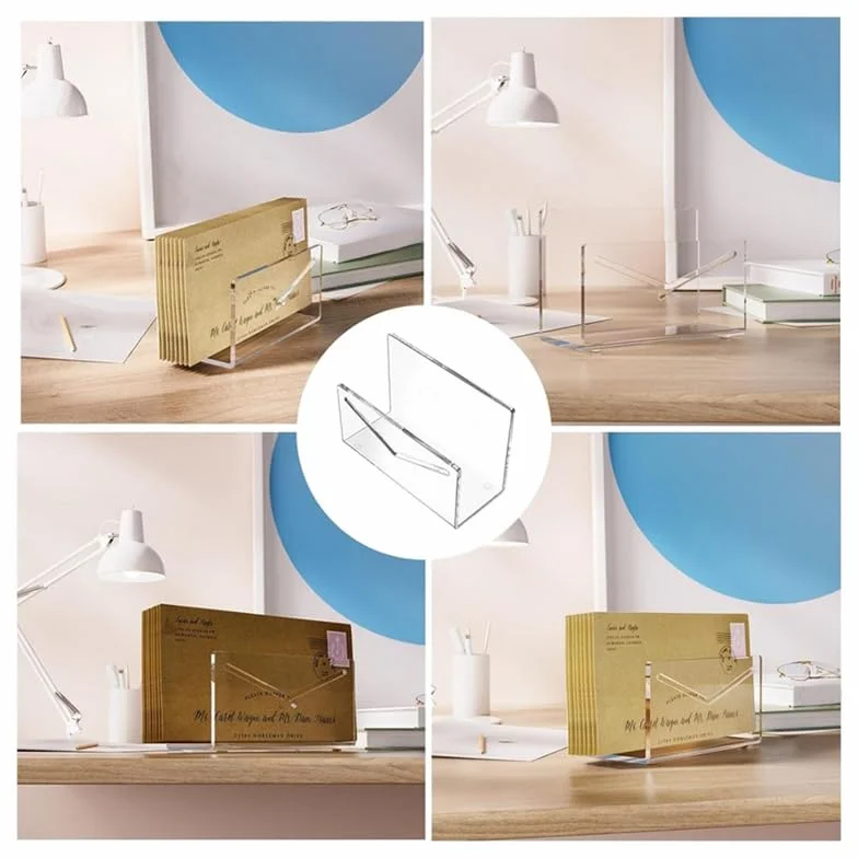 Porte-Courrier Organisateur en Acrylique pour Comptoir, Ensemble de Tri de Courrier pour Bureau