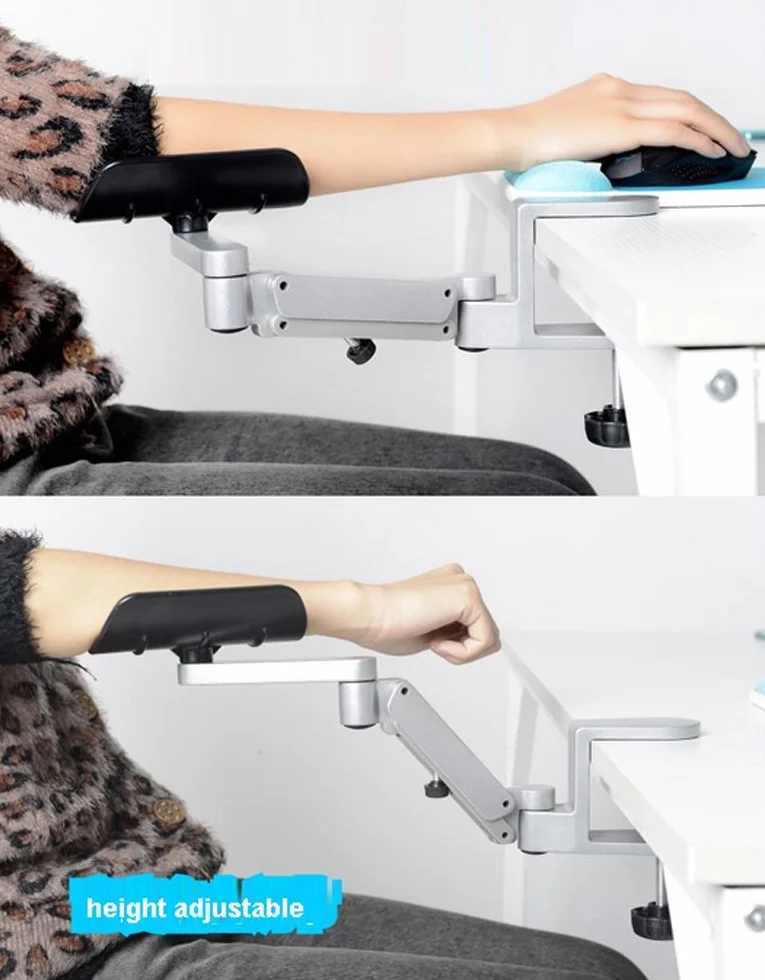 Support d'avant Bras articulé Ergonomique en Aluminium pour Bureau d'Ordinateur