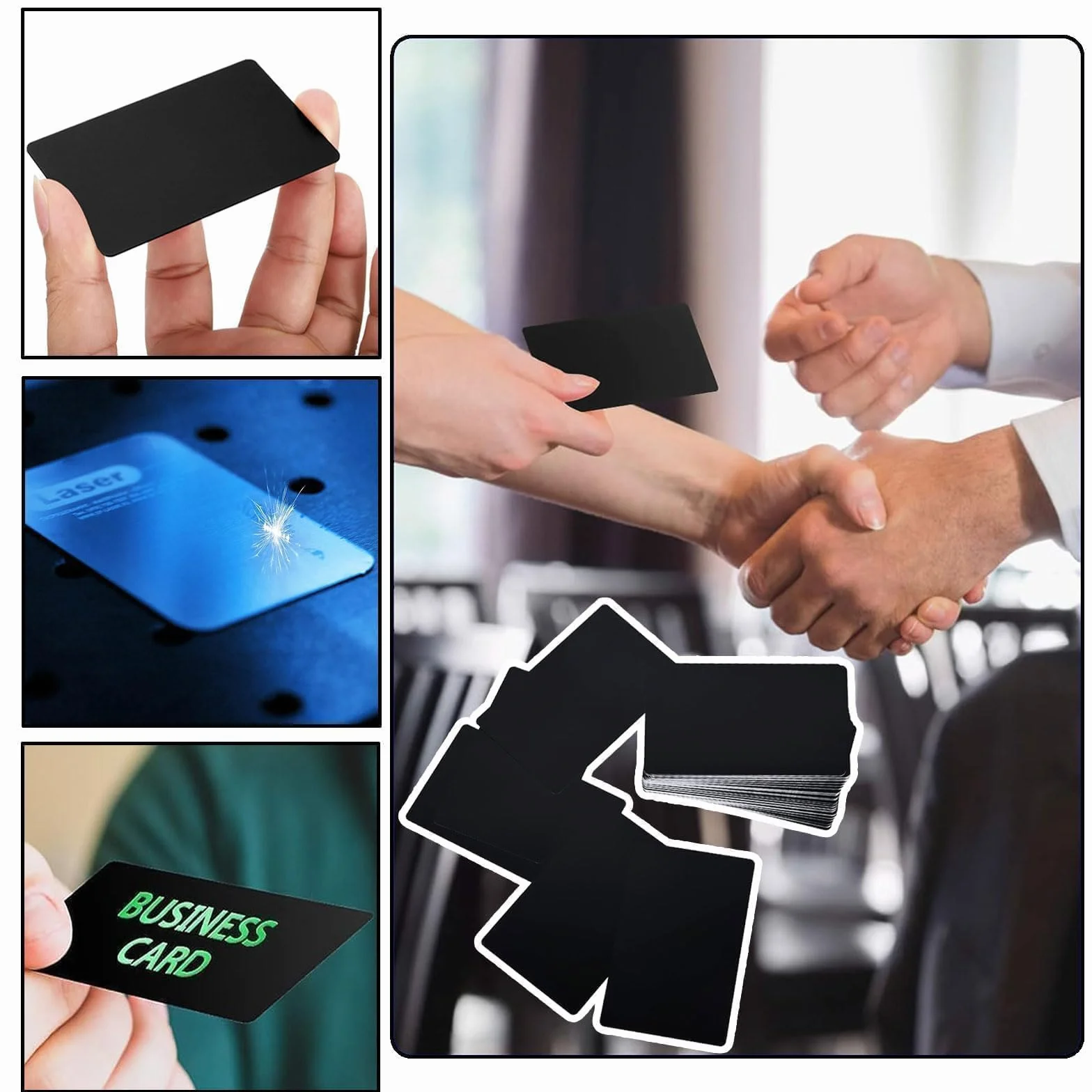 Carte de Visite en Métal 50 Pièces, Aluminium Personnalisée Vierges pour Affaires