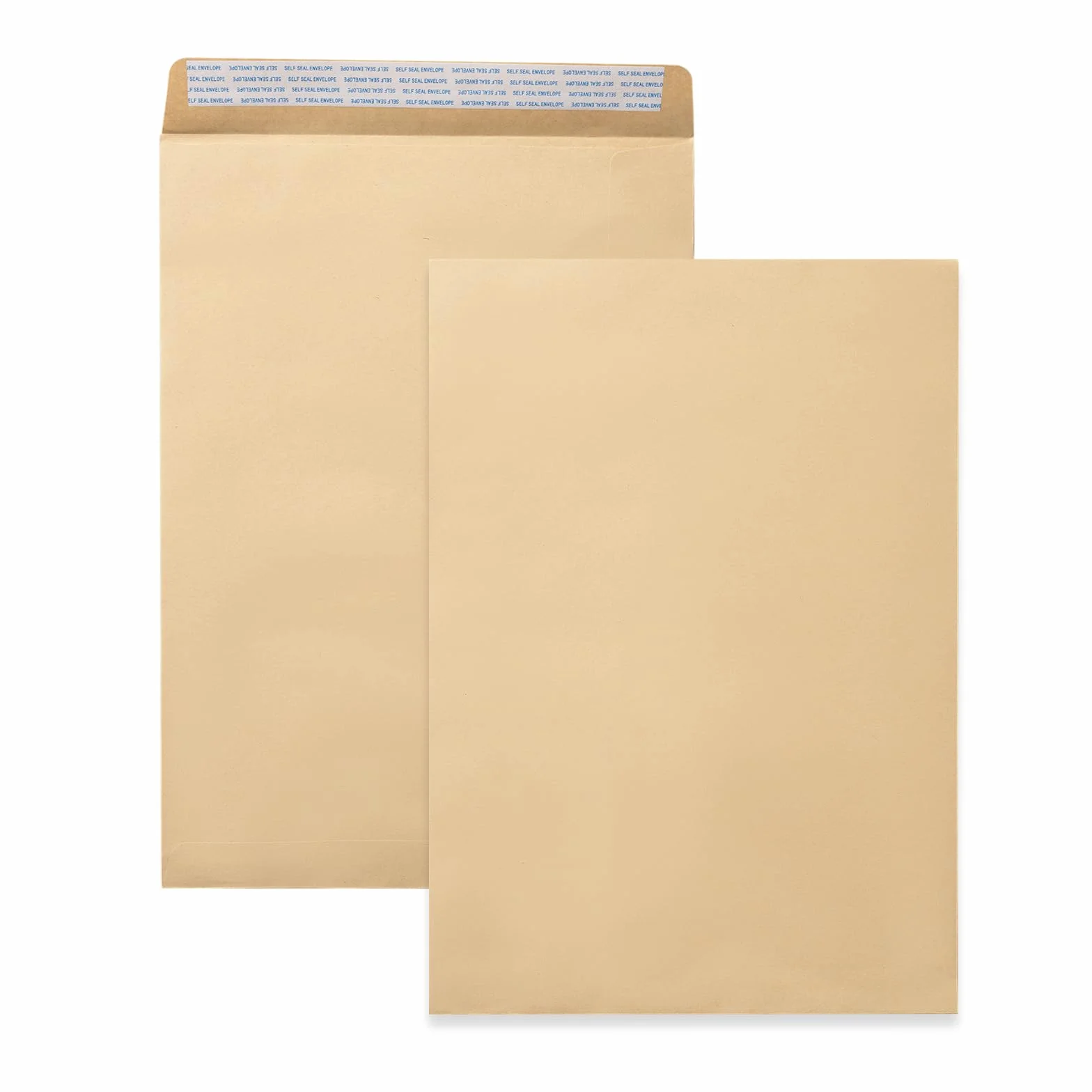 Kiperline Lot 50 enveloppes DIN C4 Marron 229 x 324 mm 90 g sans fenêtre scellement droit fermeture adhésive