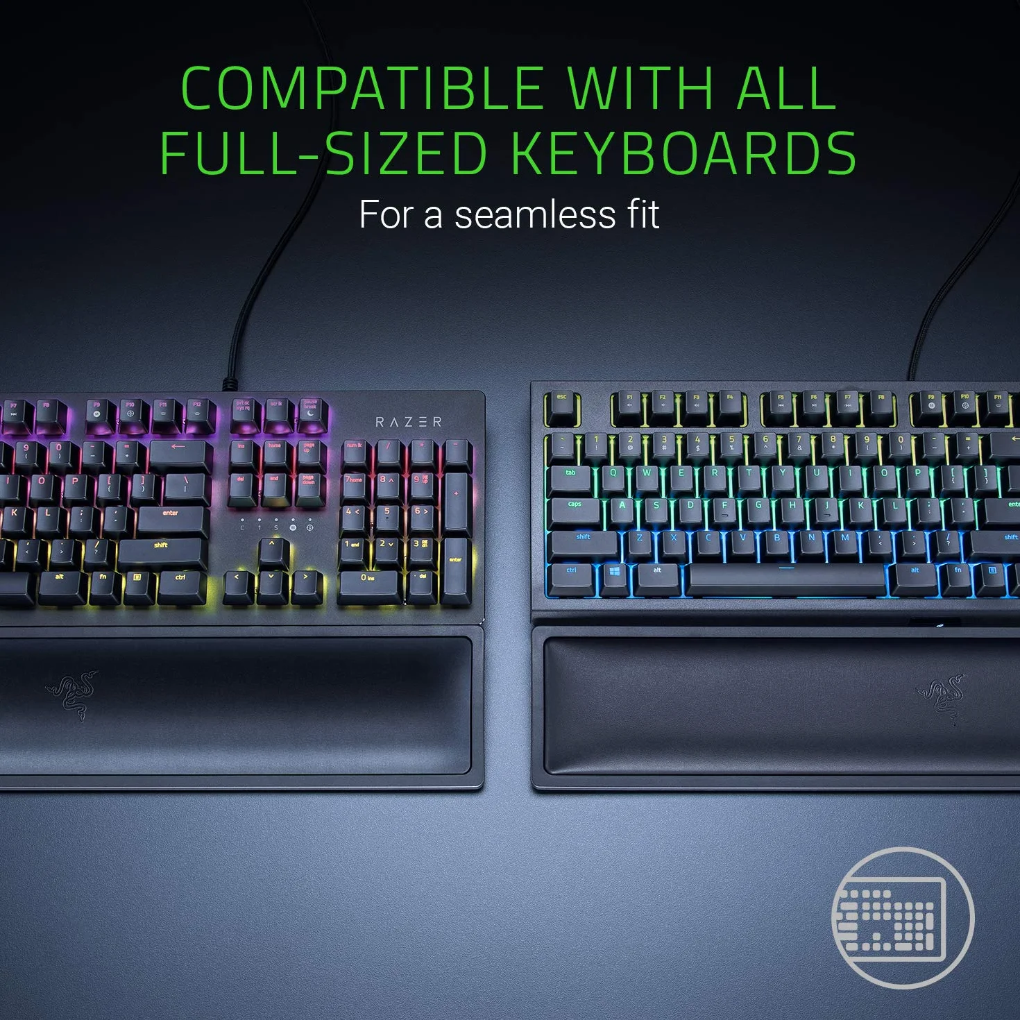 Razer Pro Repose-Poignet Coussinet à Gel Refroidissant Mousse à Mémoire de Forme pour Claviers Grande Taille Noir