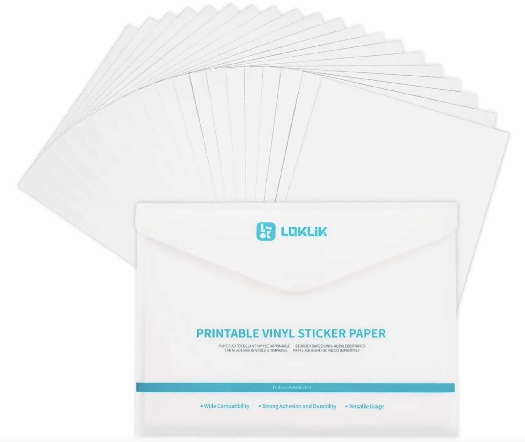 Papier Autocollant Vinyle Mat Imprimable LOKLiK A4 - 20 Feuilles