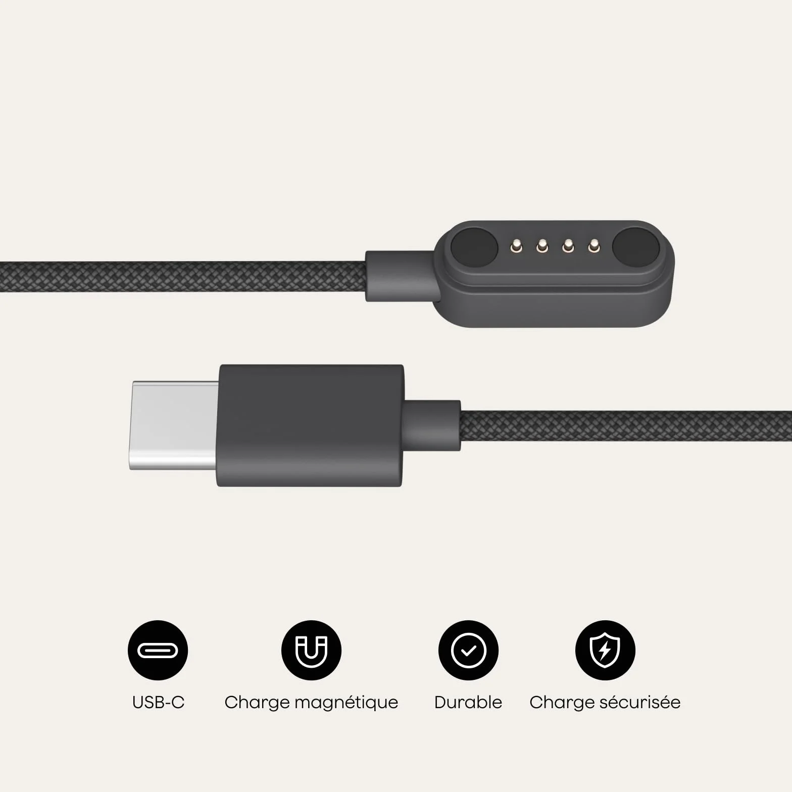Plaud Note Pro Kit de Remplacement Câble Charge Magnétique USB-C Anneau 0,2″ Accessoire Officiel
