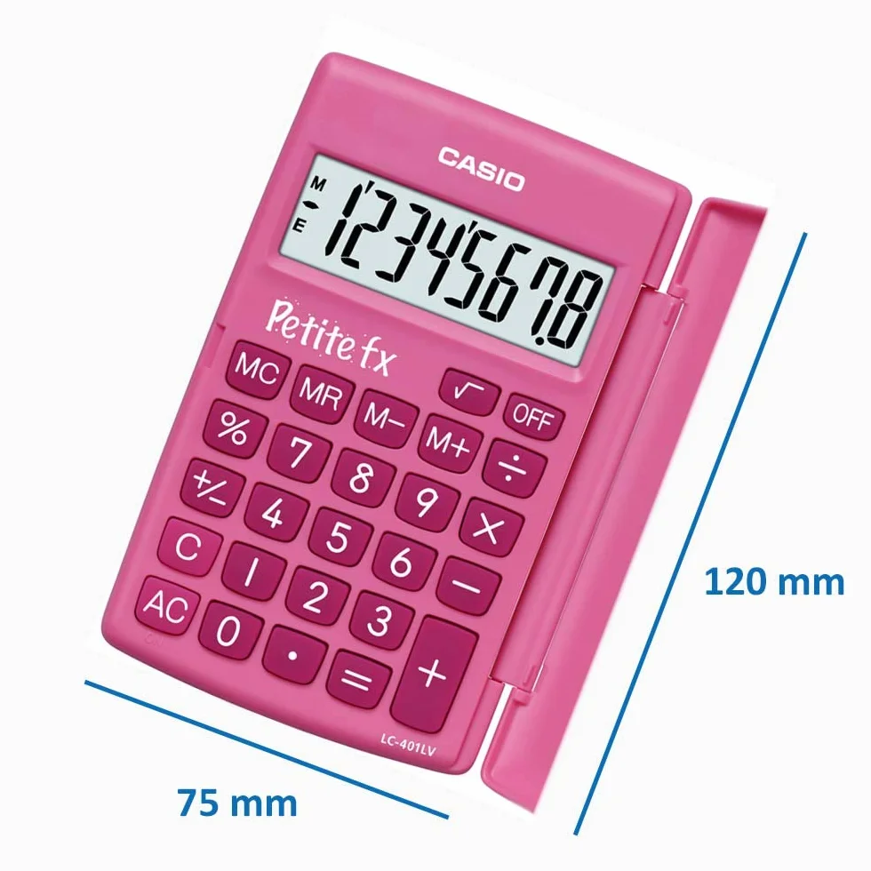 Casio Calculatrice Scolaire 8 chiffres Rose LC-401LV-PK