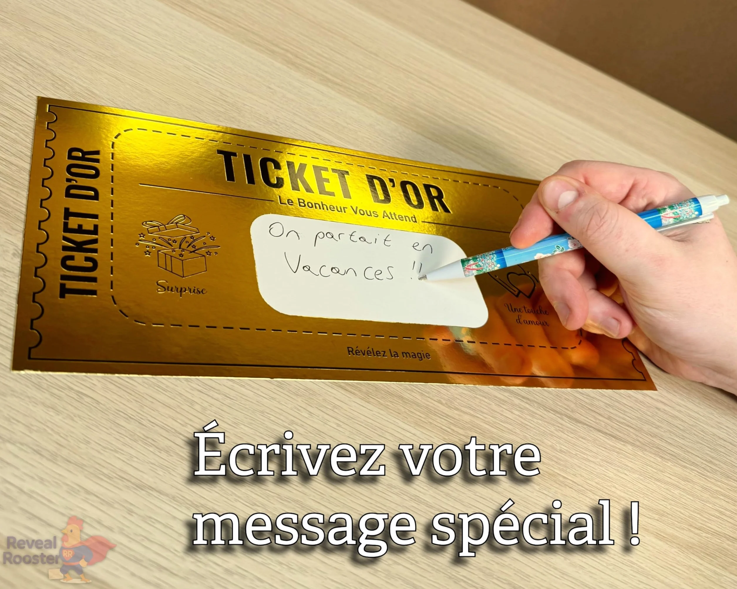 Grande Cartes à Gratter en Or Golden Ticket Surprise Idées Cadeaux d'Été Cadeaux de Graduation Passe d'Embarquement pour les Fêtes (Lot de 1)