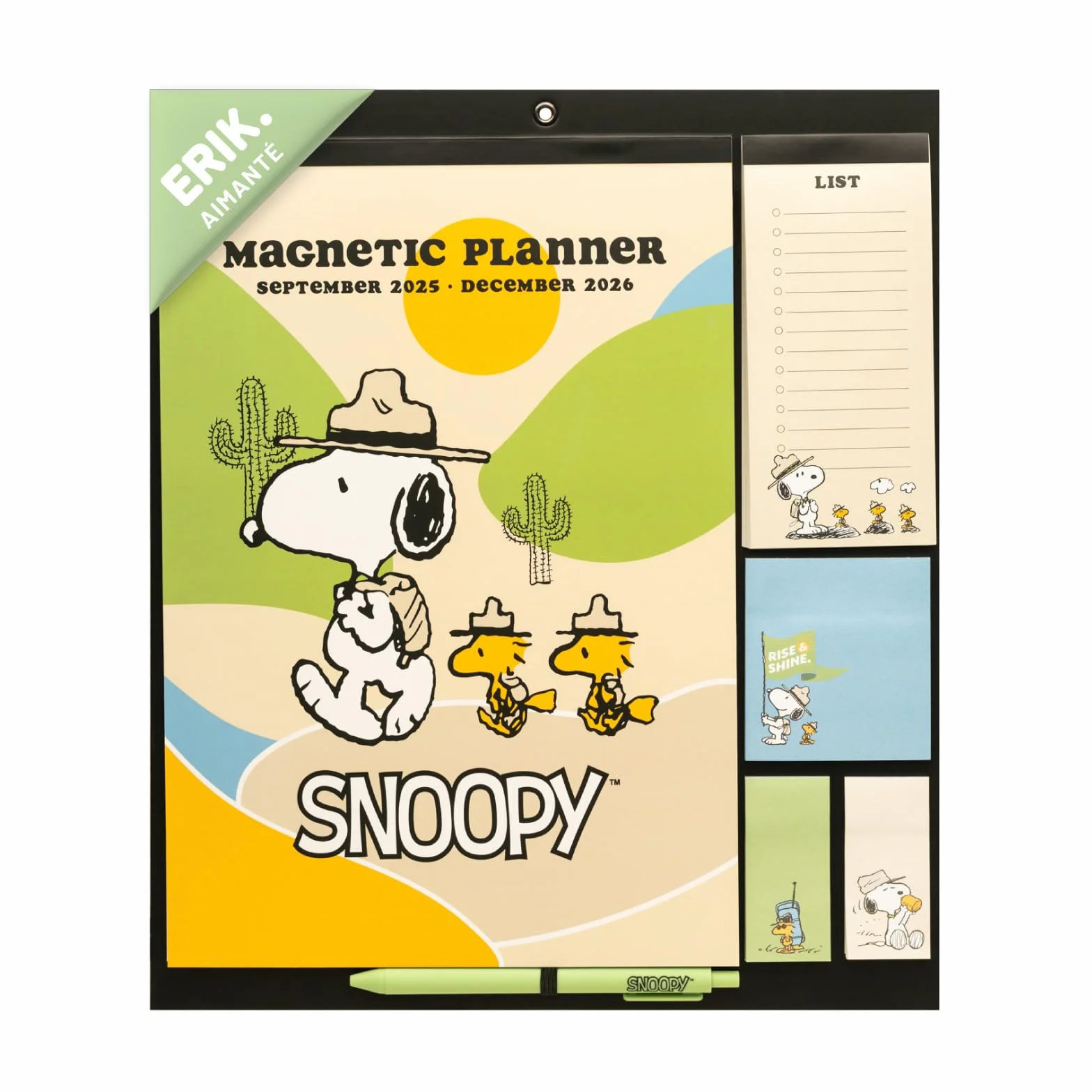 Calendrier Magnetique Frigo Snoopy 2025-2026 Planificateur Mensuel 16 mois Grupo Erik