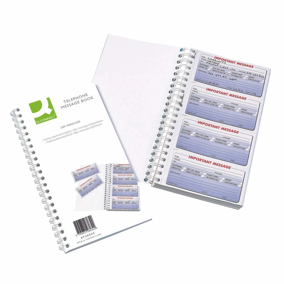 Q-Connect Carnet de 200 messages téléphoniques dupliqués