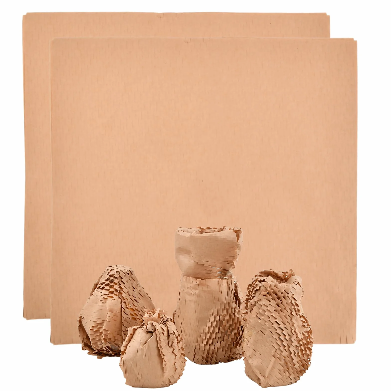 Papier d'Emballage en Nid d'Abeille 100 Feuilles, Papier Kraft Écologique pour Colis Déménagement
