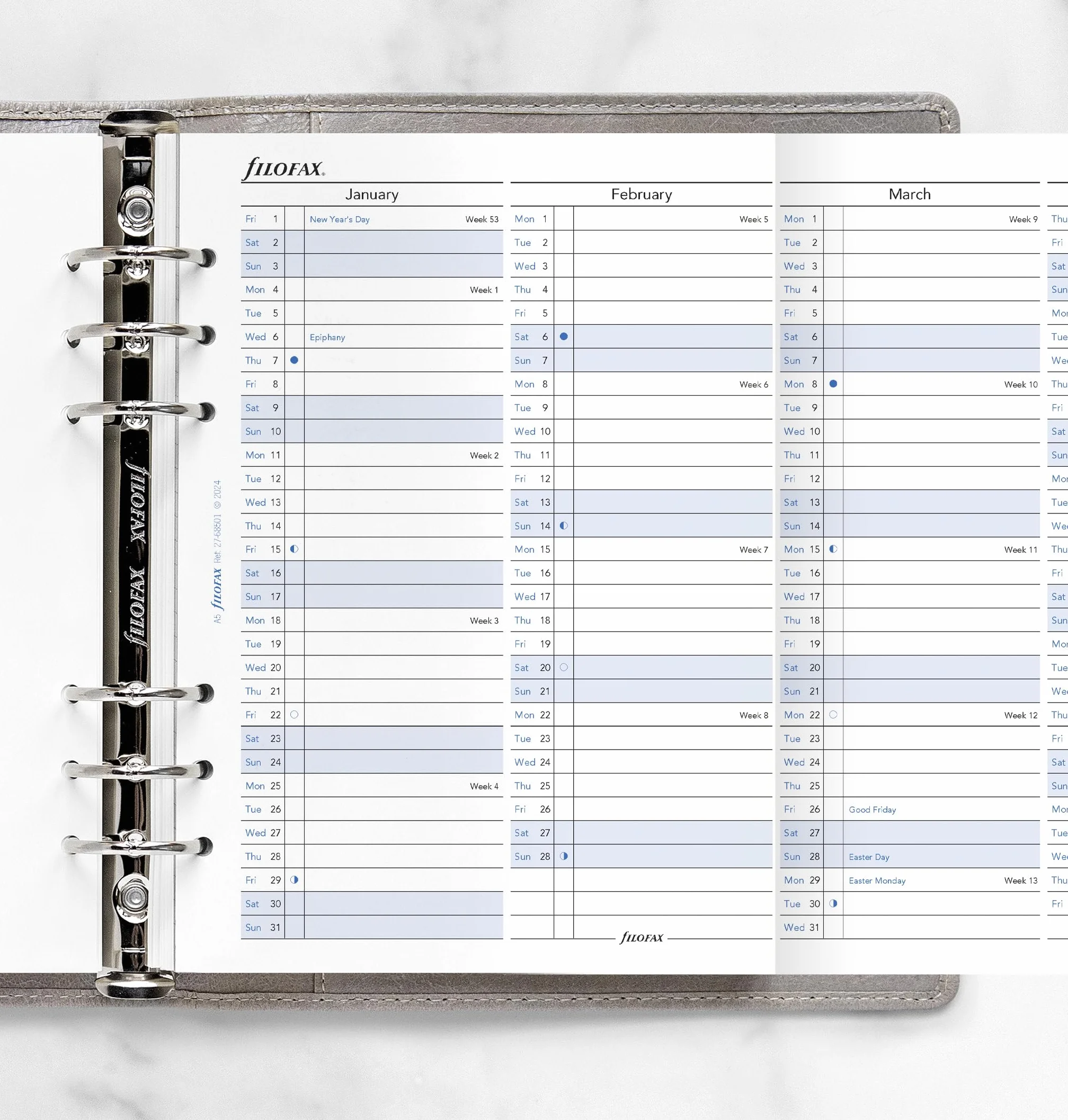 Filofax Agenda annuel vertical 2027 A5