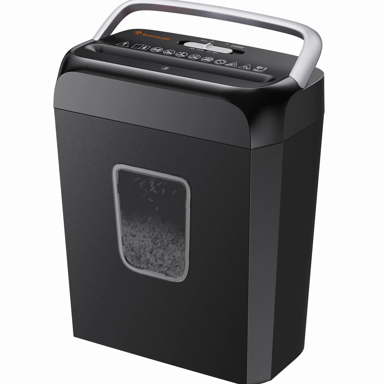 Bonsaii Broyeur Papier 6 Feuilles C237-B 13 litres Déchiqueteuse Cartes Crédit Trombones