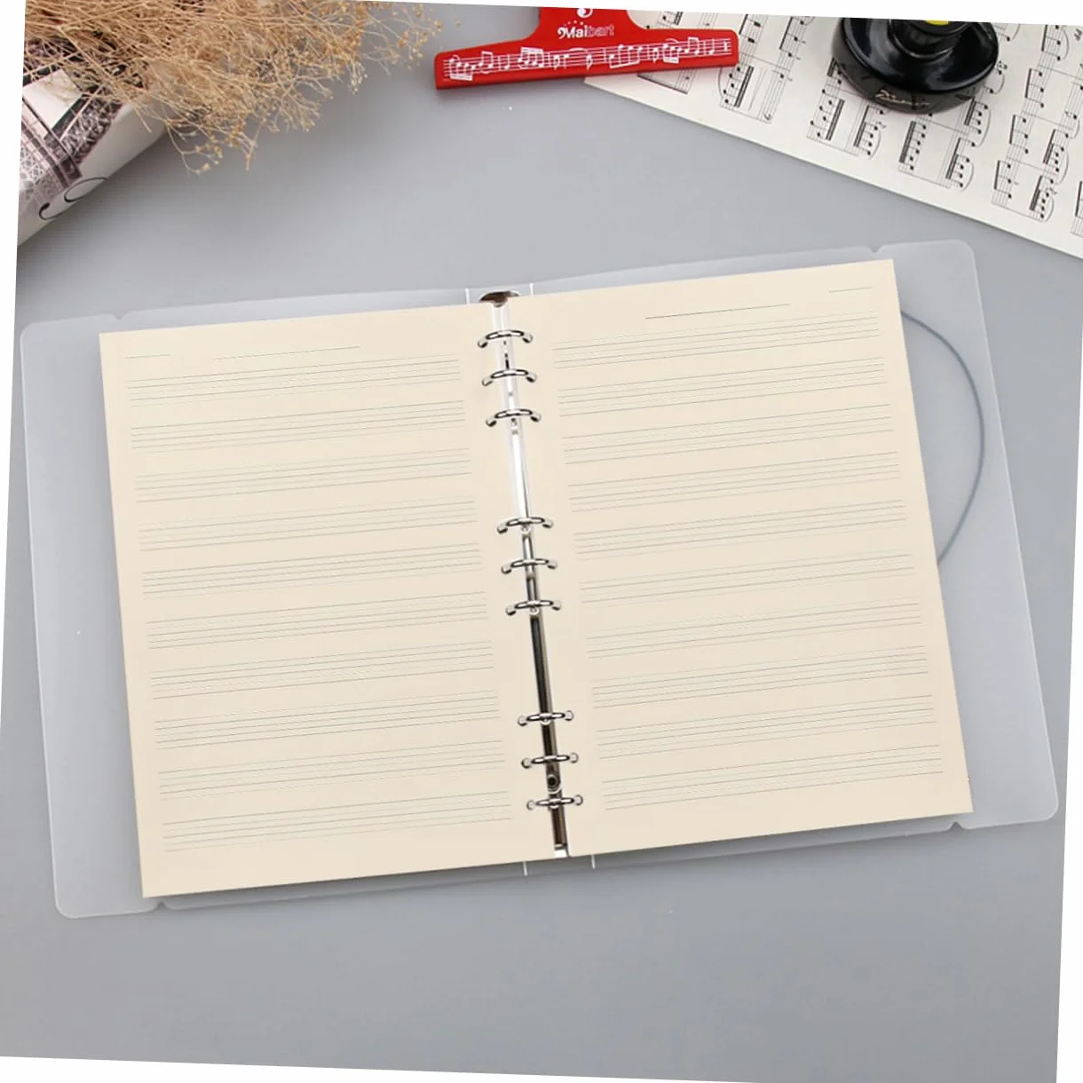 SEWACC 100 Feuilles Papier Partition Détachable Portées Recharge Cahier Musique Papier Blanc