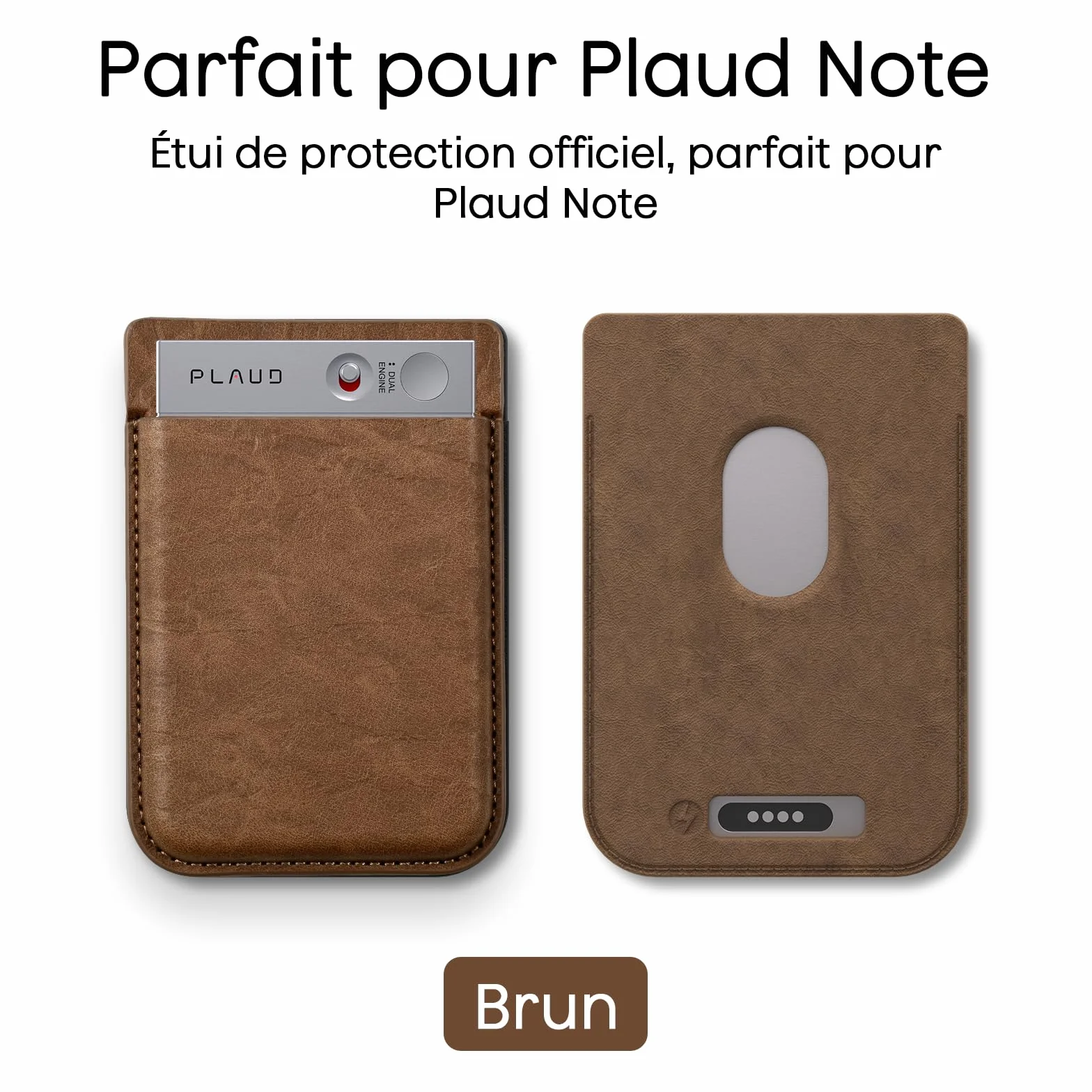 Étui de Magnétique pour Plaud Note Enregistreur Vocal IA, Protection Portable, Marron