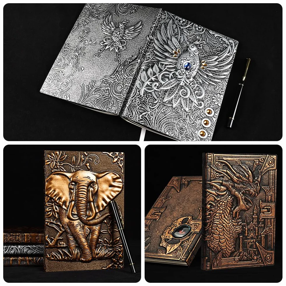 OFFCUP A5 Carnet de Notes Ligné Vintage 200 Pages Dragon