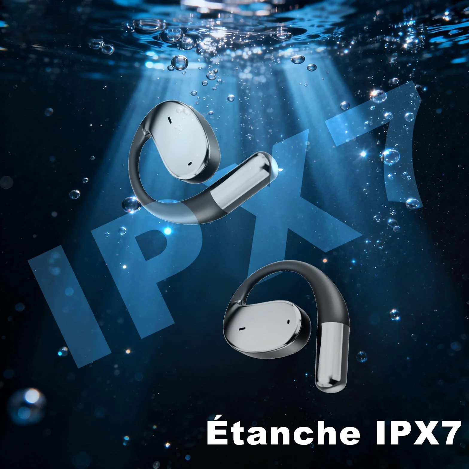 AI Ecouteur Traducteur Vocal Instantané 60H Bluetooth 5.4 Ecouteurs sans Fil Open Ear 164 Langues 3 en 1 Traduction Vocale