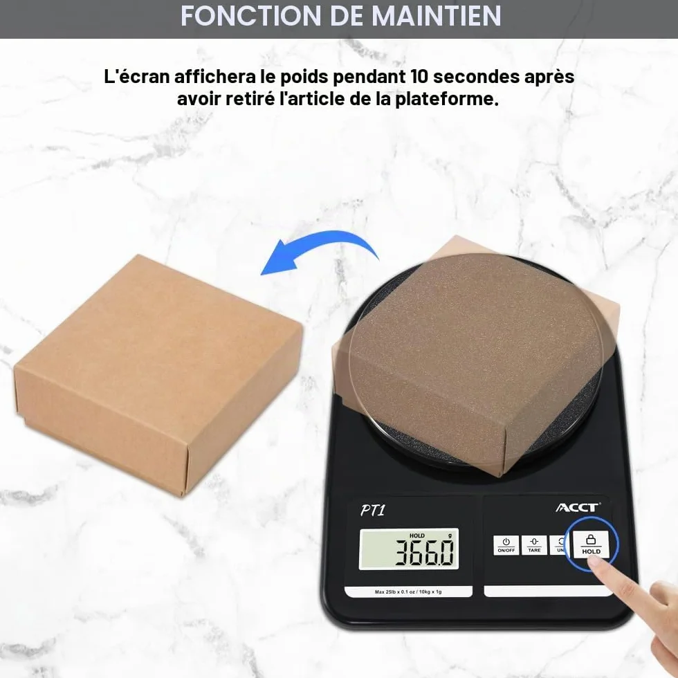 Balance postale ACCT 25lb-0.1oz haute précision d'expédition avec fonction Hold
