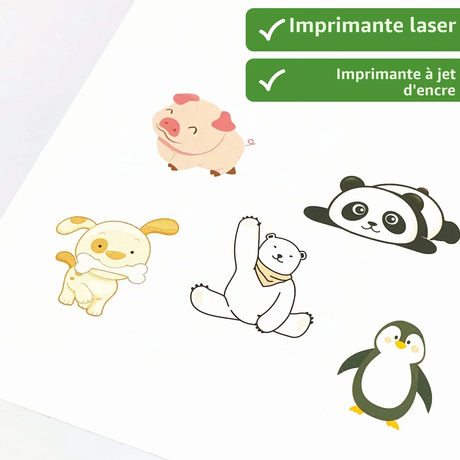 Papier Autocollant Imprimante Blanc A4 210 x 297 mm 25 étiquettes