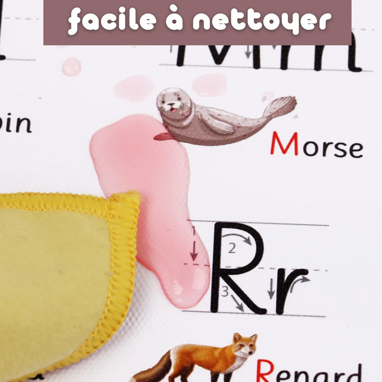 Affiche Alphabet Enfant Poster Abcdaire Français Animaux Tableau Educatif Décoration Chambre Enfant