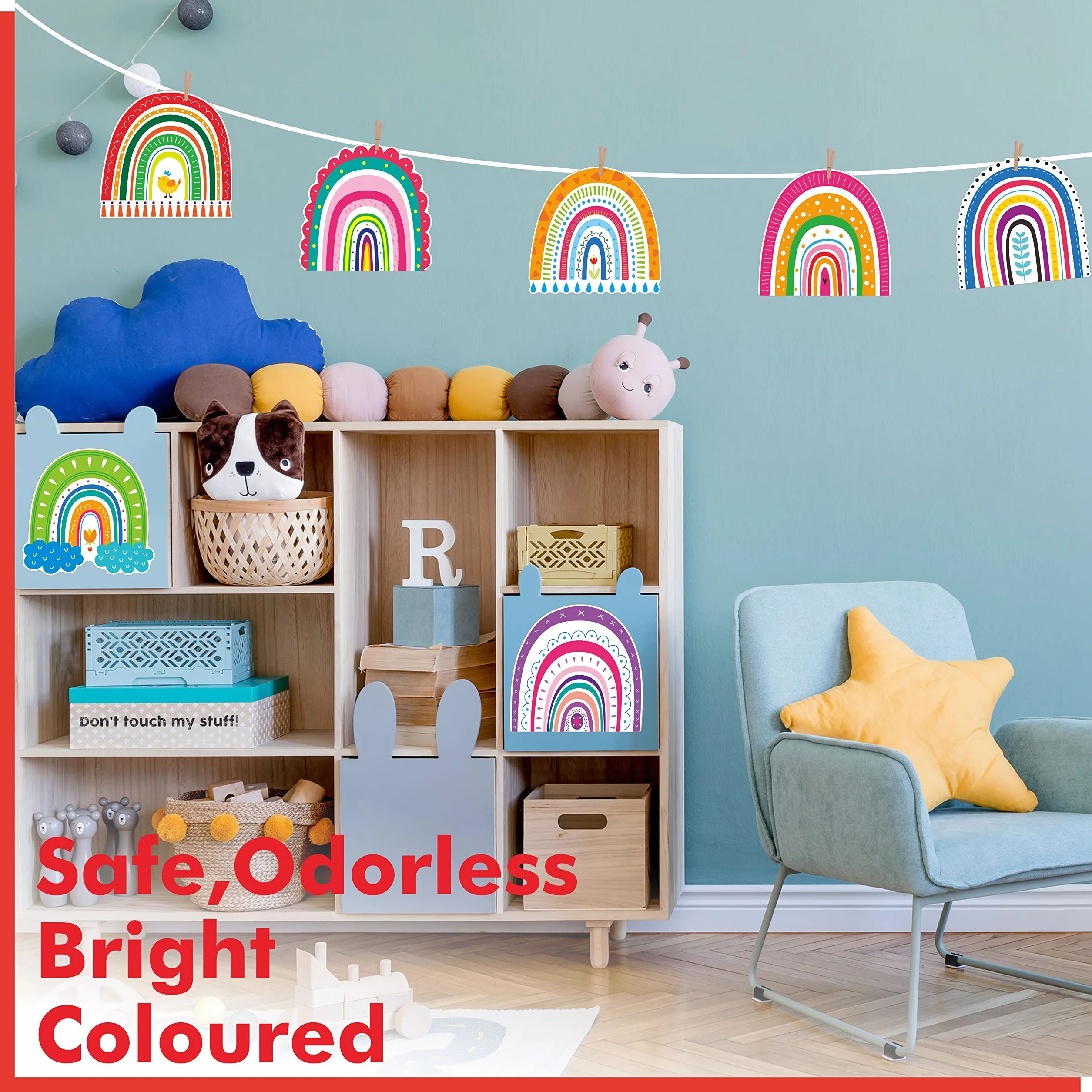 Lot de 60 découpes Arc-en-Ciel, 10 Motifs colorés pour Tableau d'affichage effaçable, Bricolage, Fournitures de fête