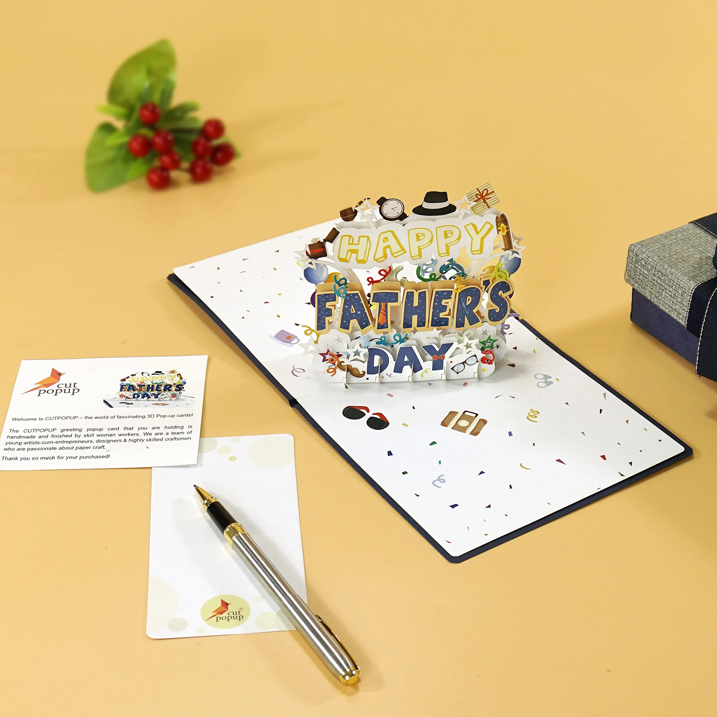 Carte fête des pères Pop Up HPFD - Carte anniversaire 3D pour hommes mari frère