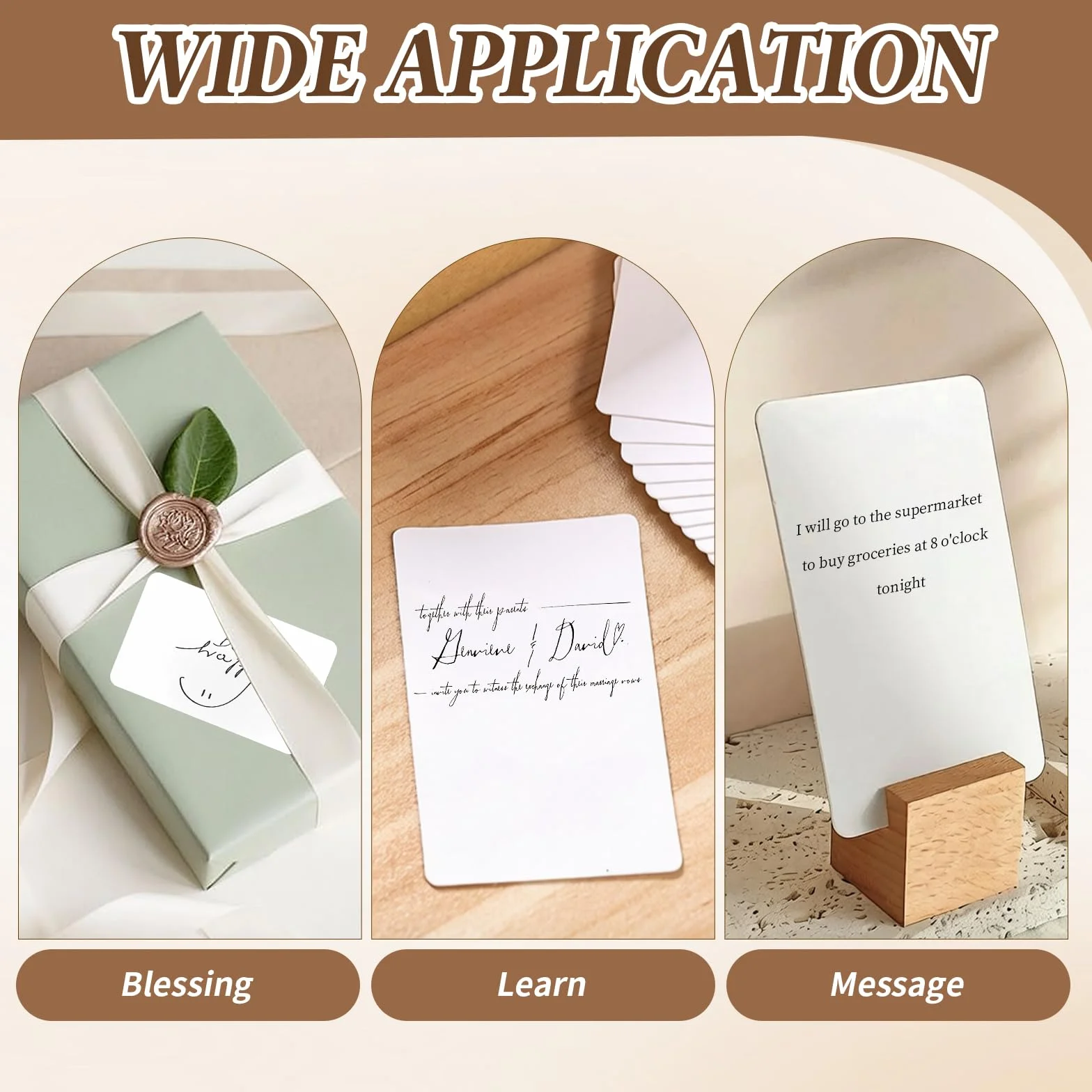 Carte de Visite Personnalisée en Papier Kraft Blanc 200 Pcs 8.5 x 5.5 cm Carte Vierge pour Écrire un Mot