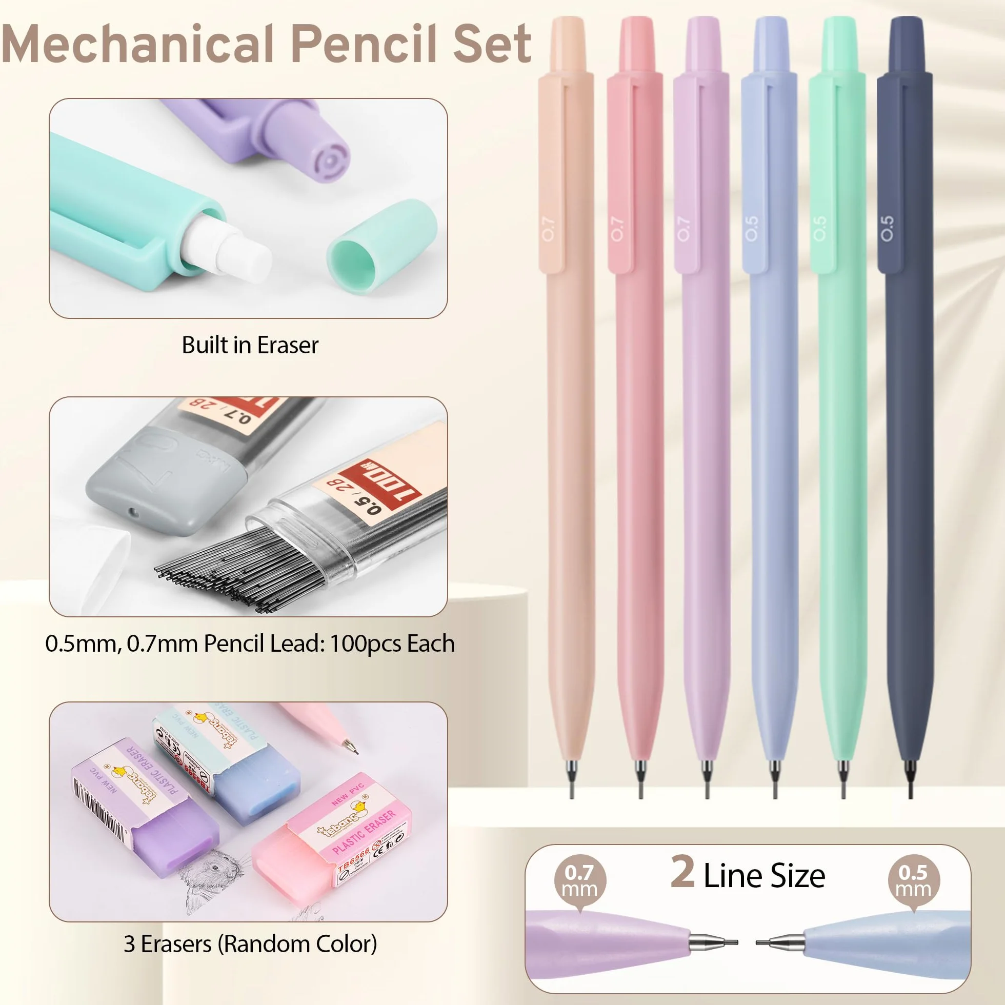 DazSpirit 62 Set de Papeterie Aesthetic avec Trousse Pliable, Surligneurs Pastel, Stylos Effaçables, Stylos Gel, Porte-mines, Notes Adhésives – Fournitures Scolaires Violet