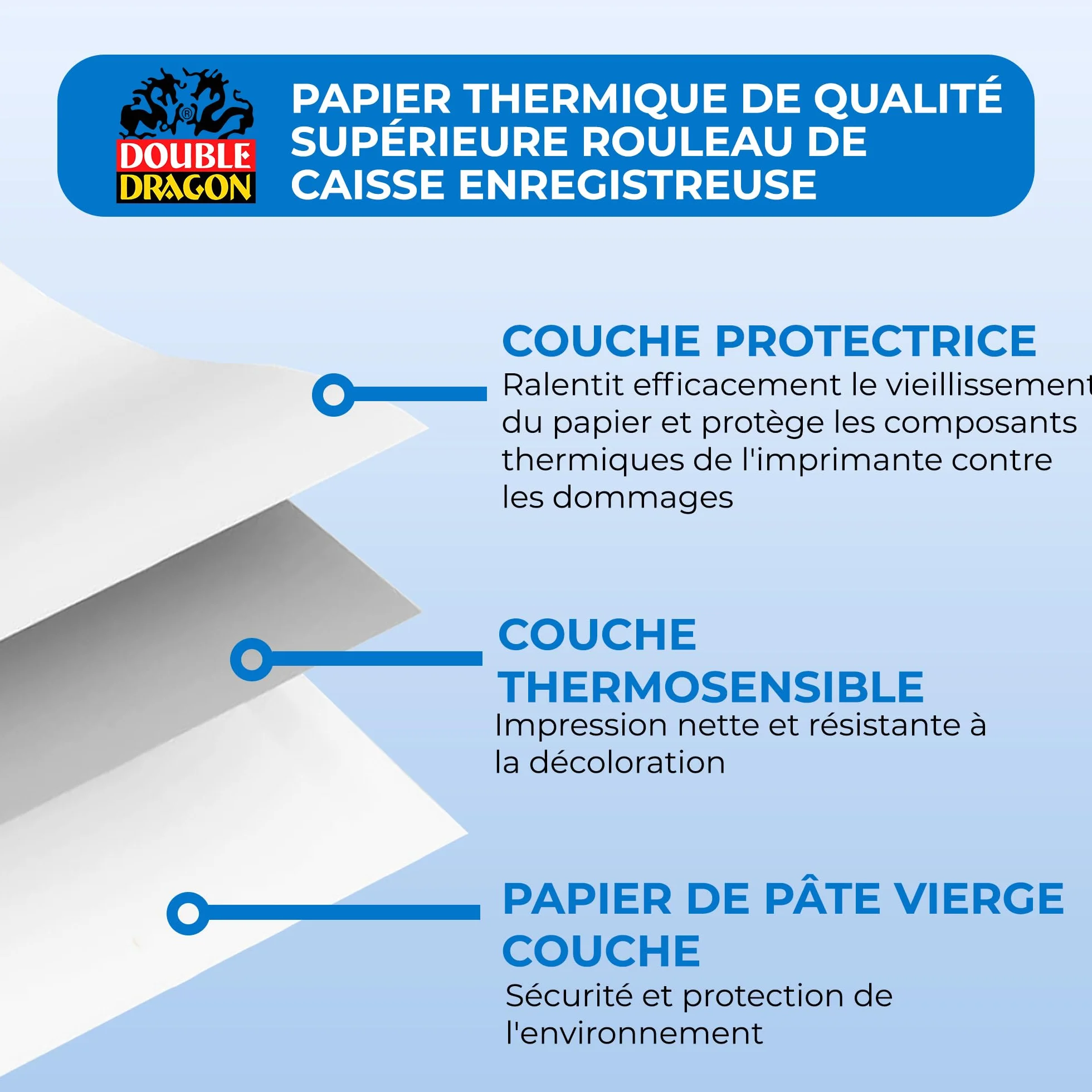 Double Dragon 57x40mm Premium Thermal Paper Roll for Credit Card Machine PDQ POS EPOS Pack of 200