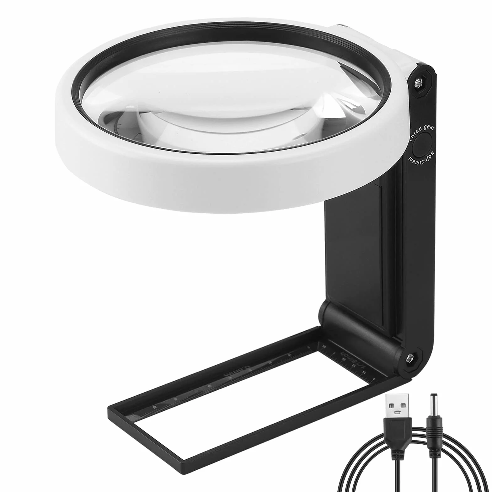 Grande Loupe 10X 30X LED Portable avec Lumière et Support