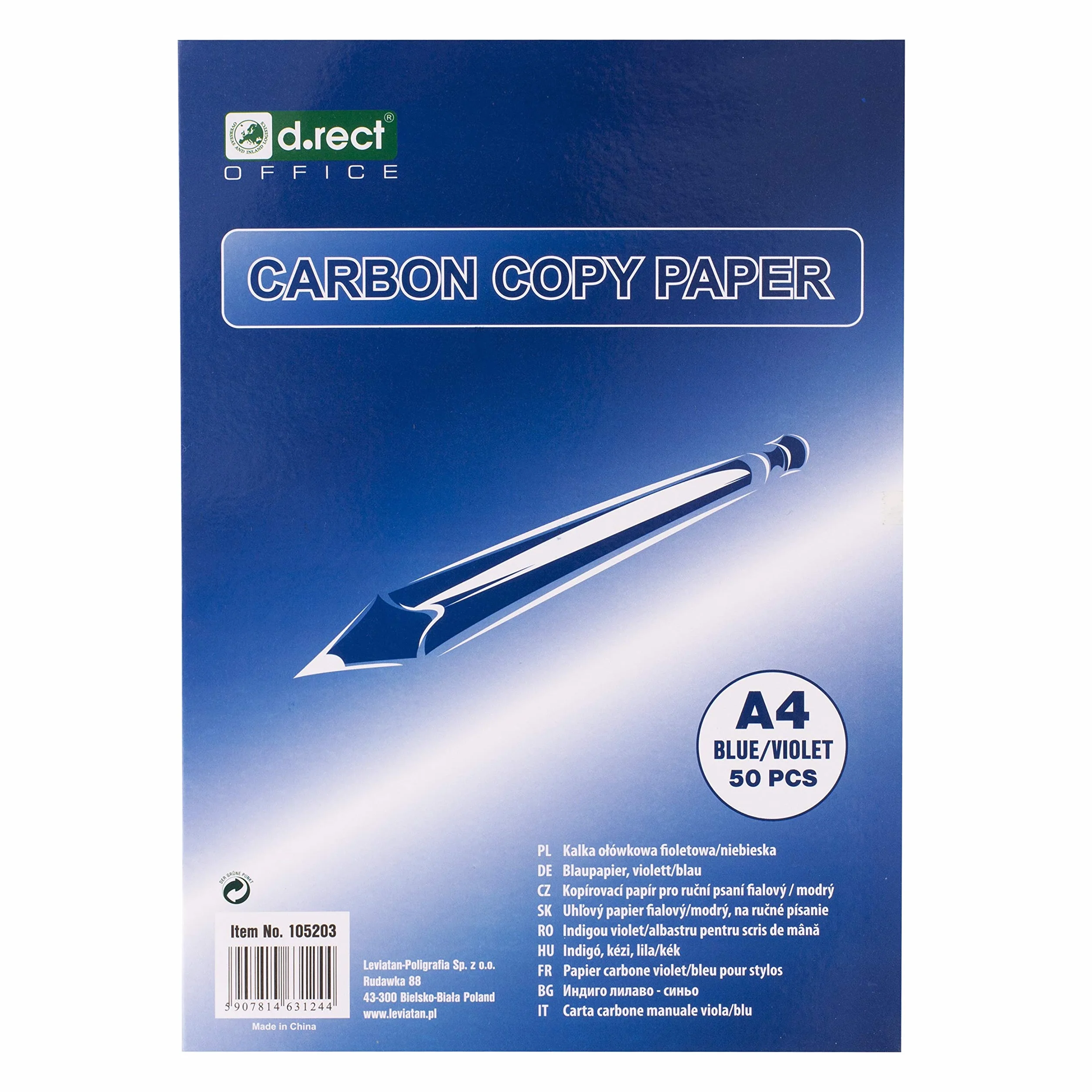 Lot de 50 Feuilles de Papier Carbone pour écriture Manuscrite Bleu Format A4