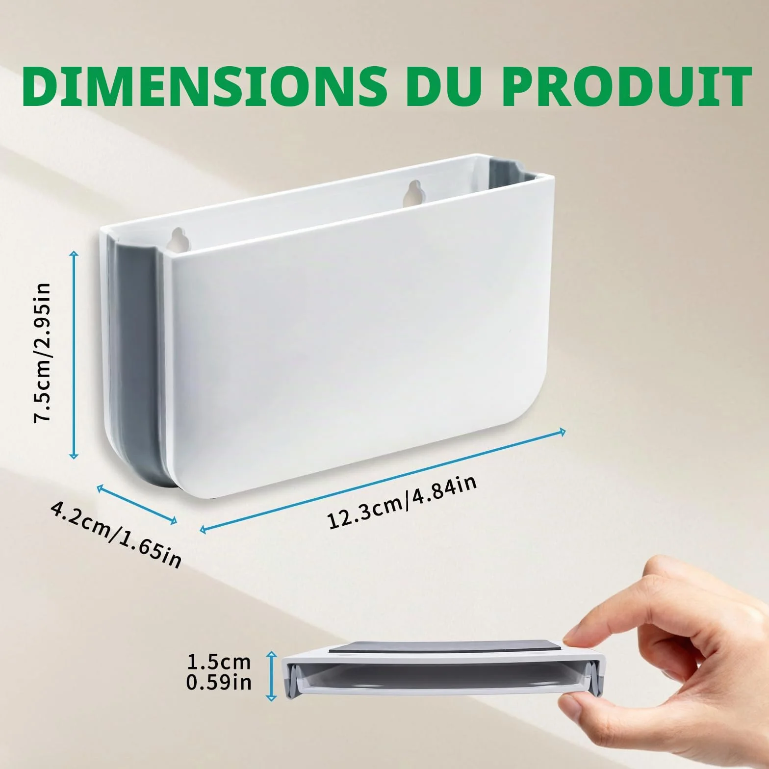 FRETONBA Porte-stylos Magnétique Pliable, Porte Marqueur Magnétique, Blanc