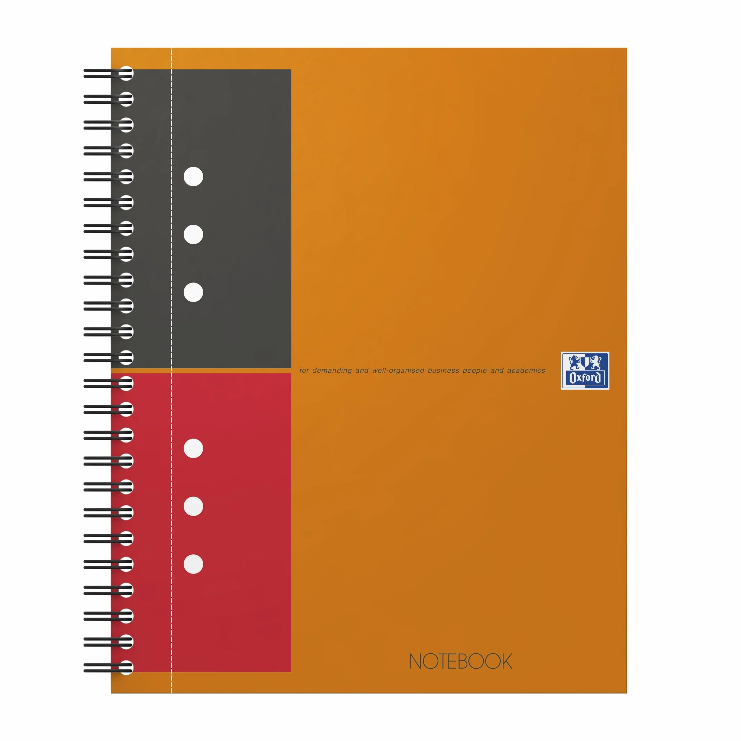 OXFORD Cahier International A5+ Ligné 6mm 160 Pages Reliure Intégrale Orange