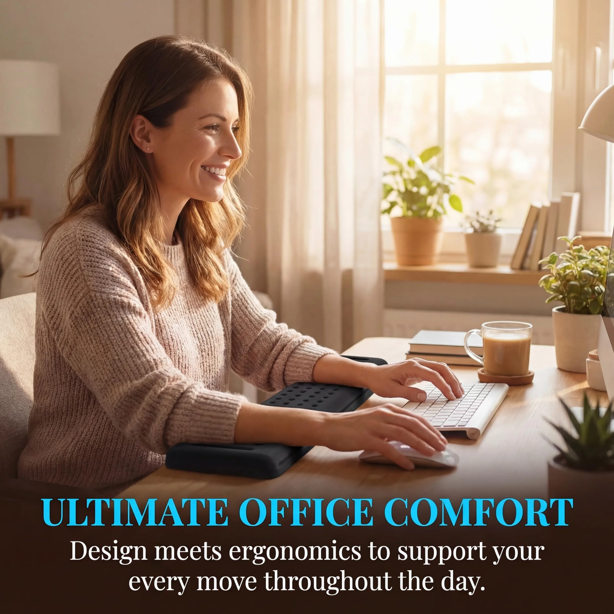 Coussin de Support pour Coude et Poignet de Bureau, Accoudoir en Forme de L, Repose-poignet Ergonomique 30x10cm