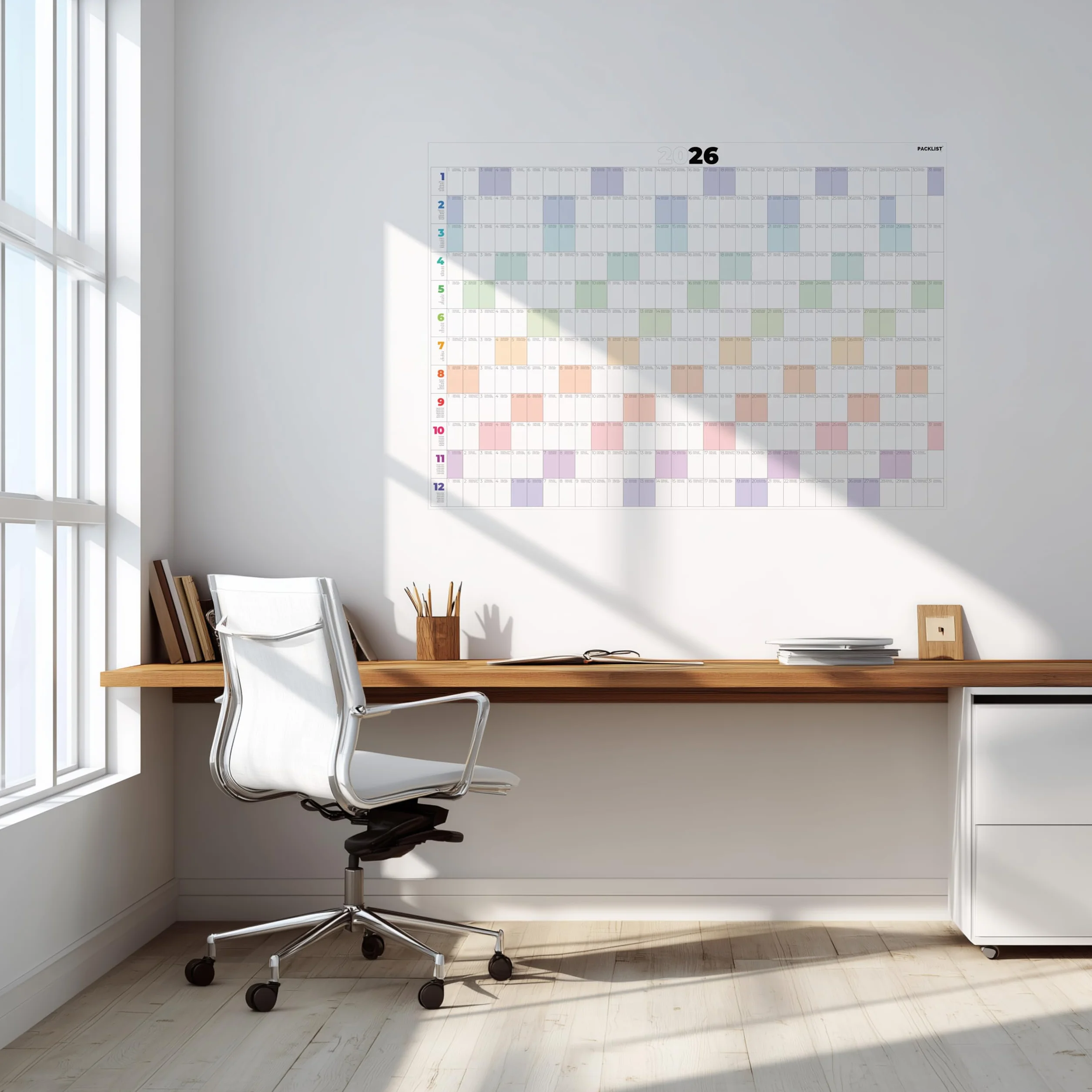 Calendrier Annuel 2026 Mural Grand Format Planificateur DIN A1 (84 x 60 cm)