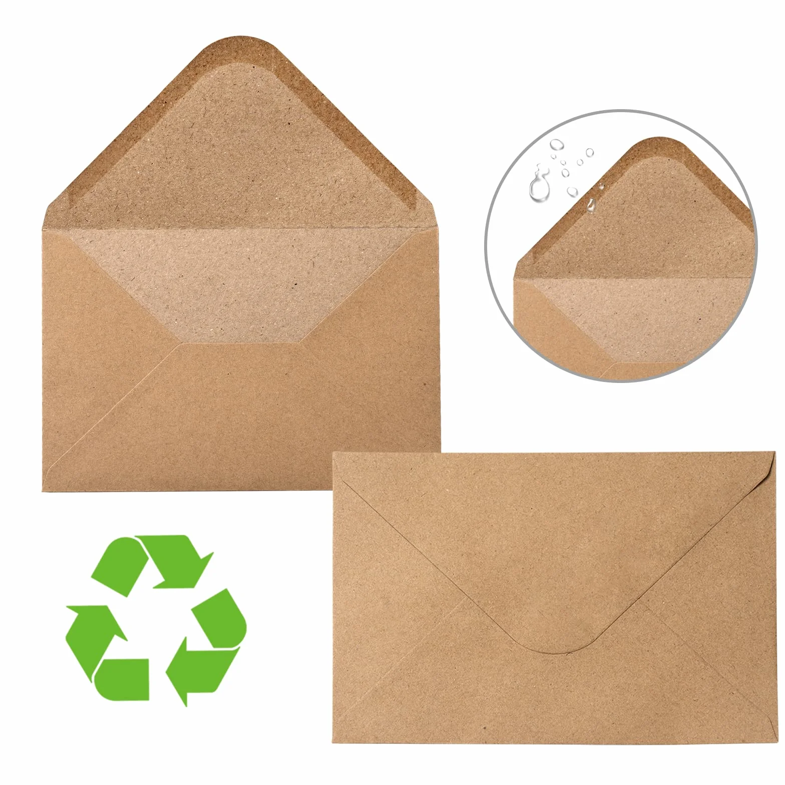 Noa Home Deco enveloppes kraft C6 162 x 114 mm 100 pièces sans fenêtre